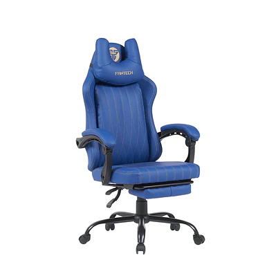 GC193 BLUE Silla Gamer Ergonómica de Ecocuero con Reposapiés