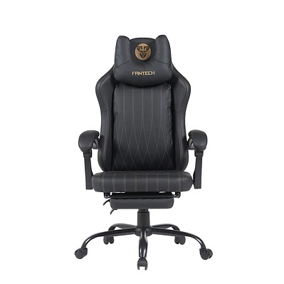 GC193 BLACK Silla Gamer Ergonómica de Ecocuero con Reposapiés
