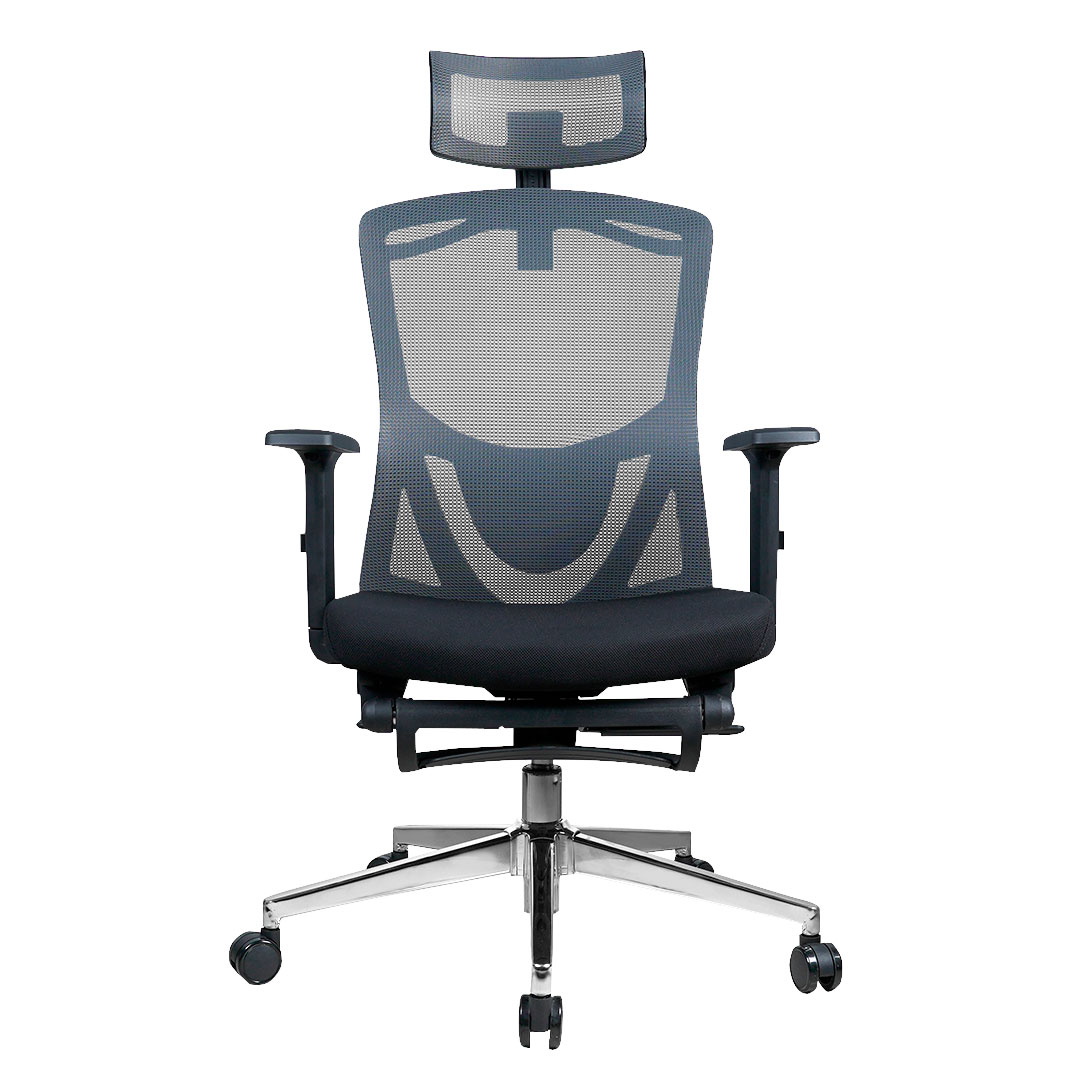 OCA259s Grey Silla ergonómica Oficina de Malla con Reposapiés 10