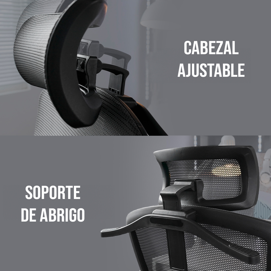 OCA259s Grey Silla ergonómica Oficina de Malla con Reposapiés 14