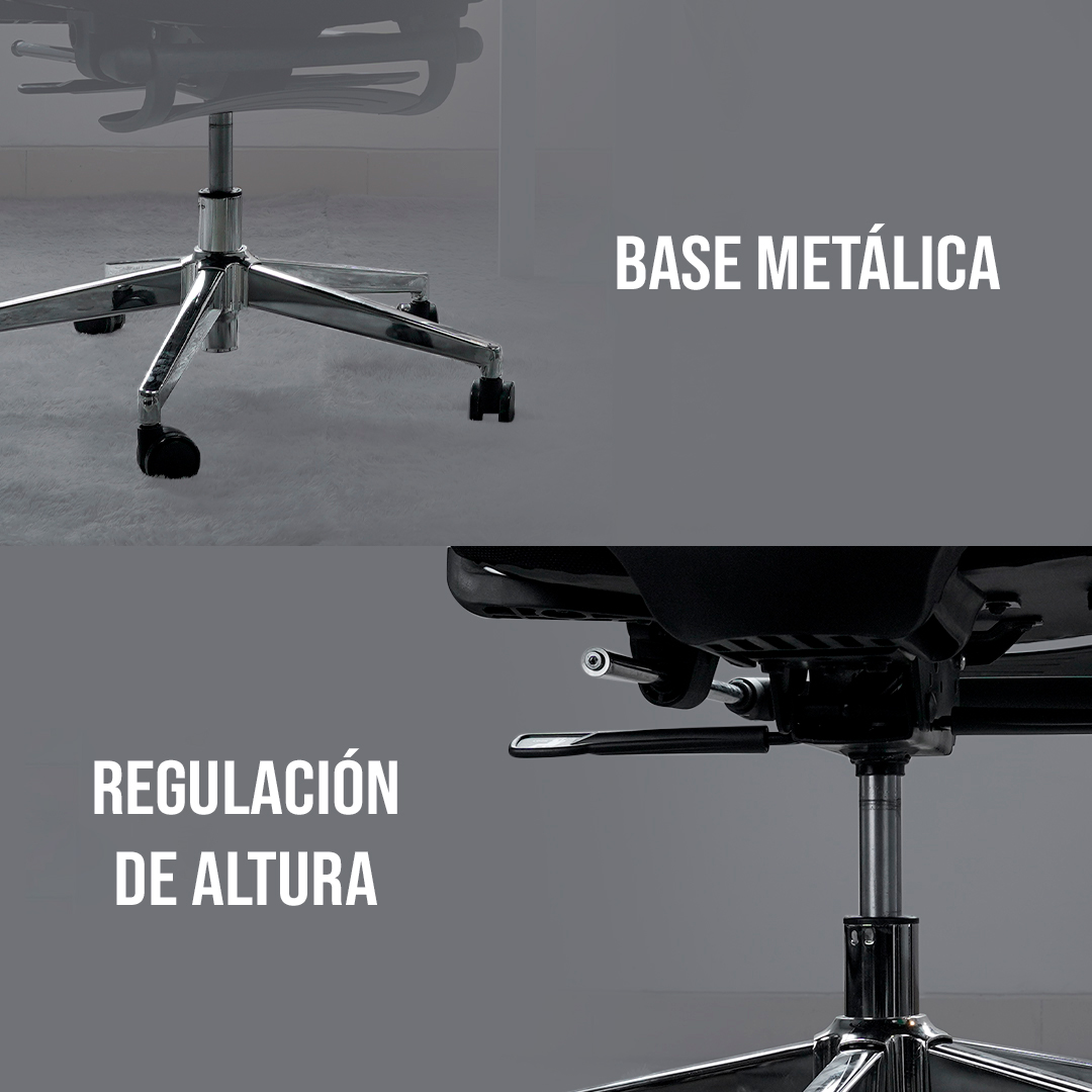 OCA259s Grey Silla ergonómica Oficina de Malla con Reposapiés 16
