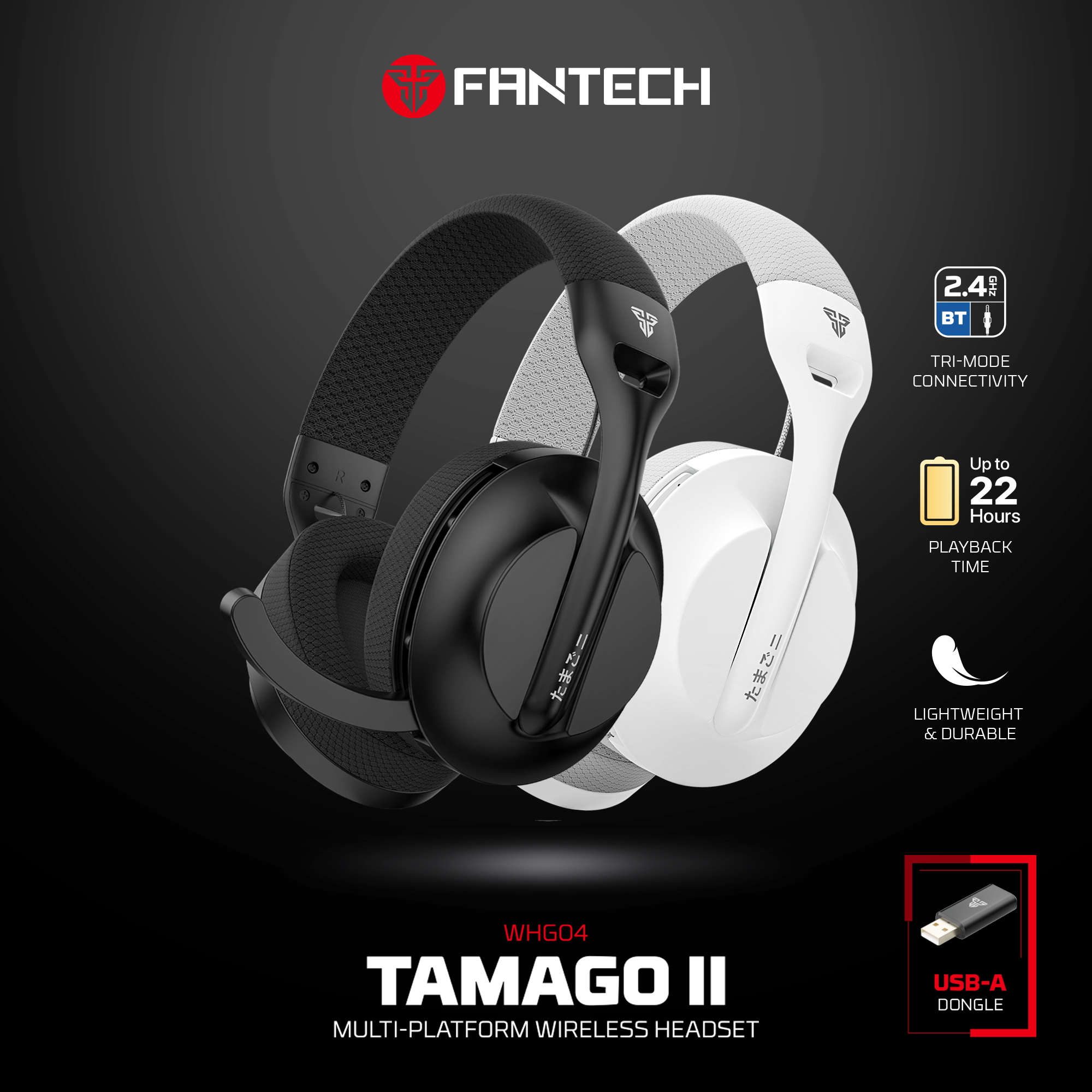WHG04 TAMAGO II Black Audífonos Inalámbricos Multiplataforma 14
