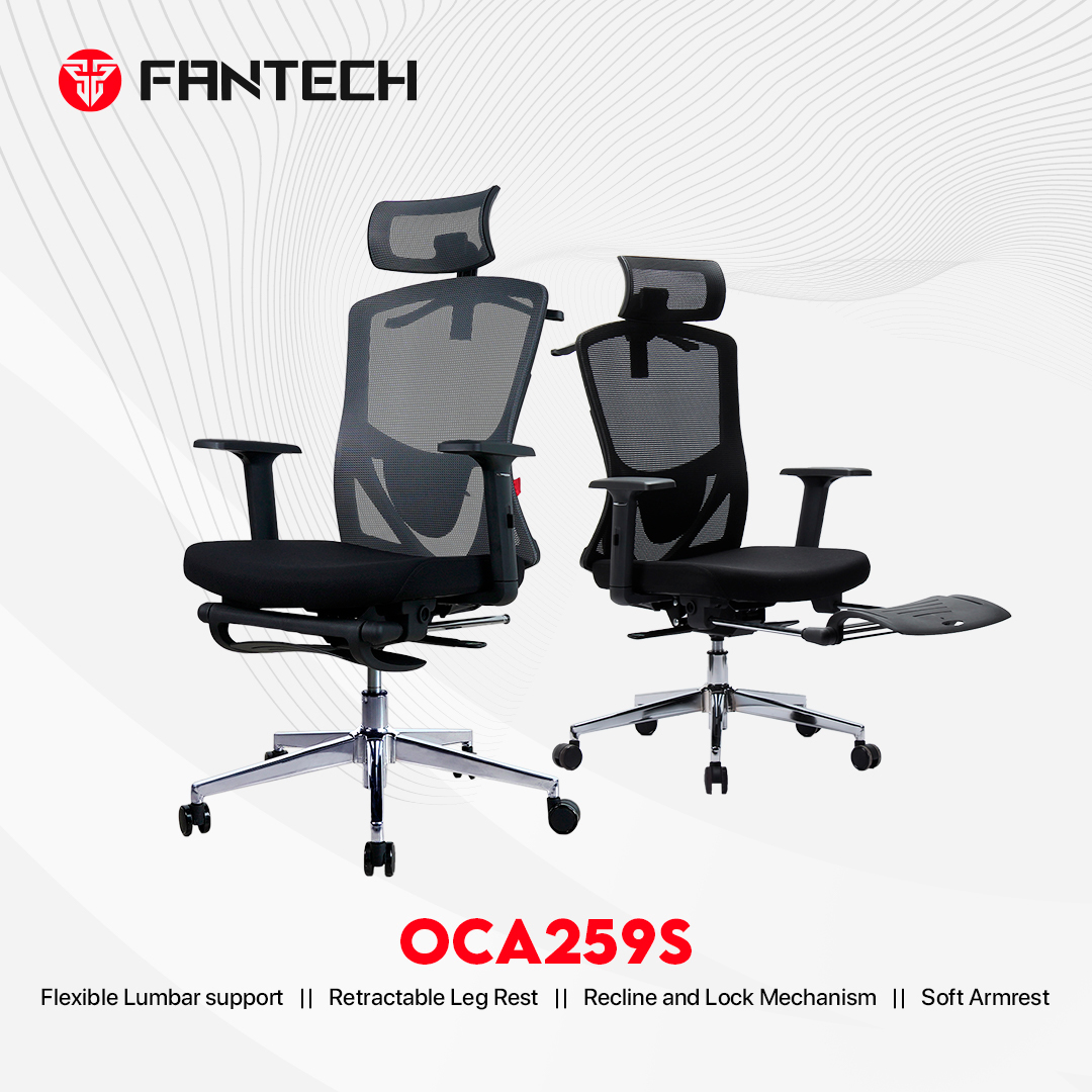 OCA259s Grey Silla ergonómica Oficina de Malla con Reposapiés 20