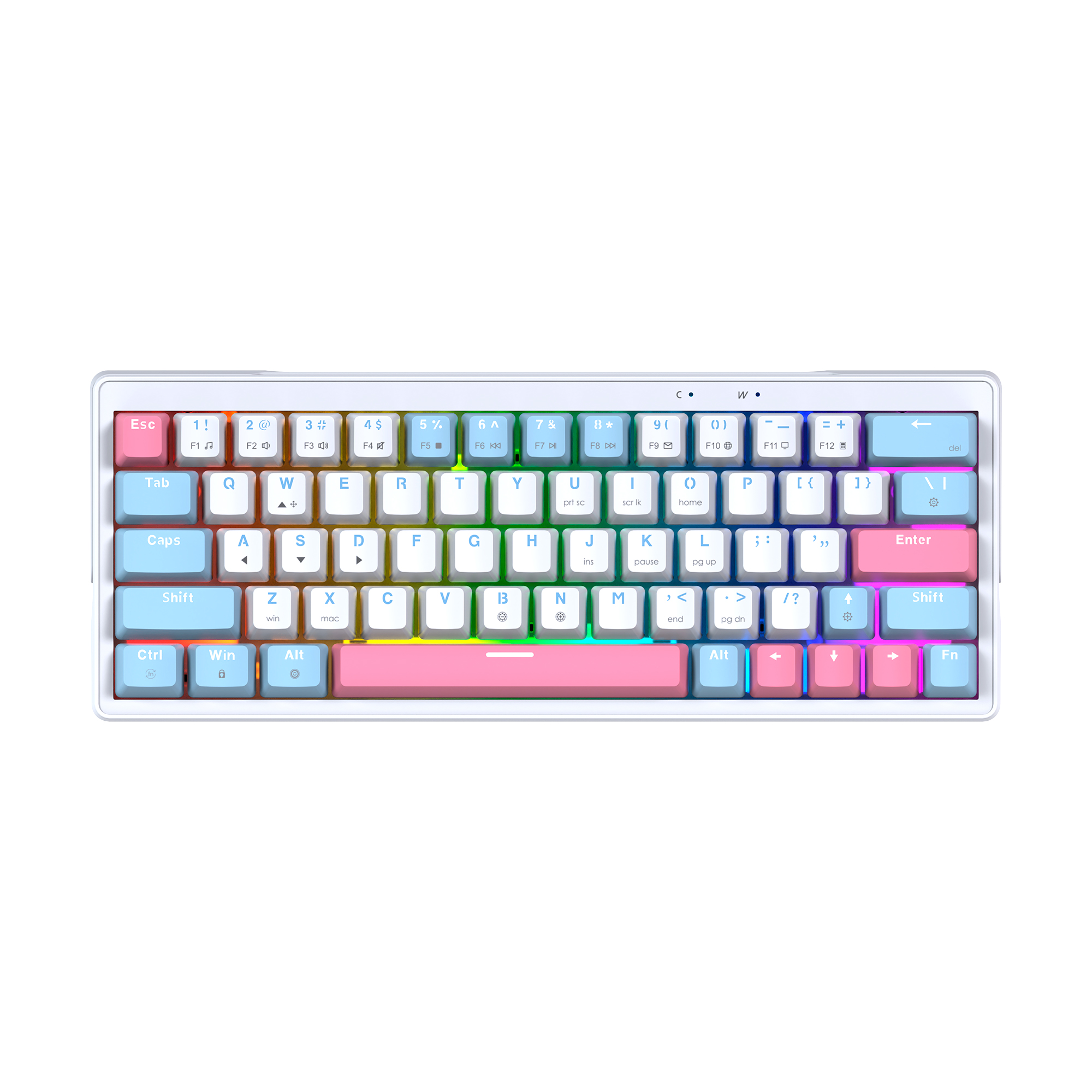 MK611 ATOM X63 Ame White Teclado Mecánico 60% RGB Hot-Swappable Layout USA 1