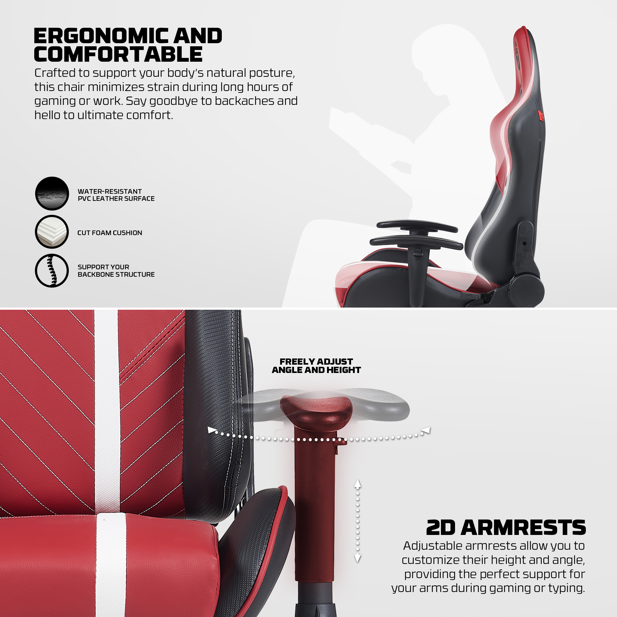 GC194 Black Silla Ergonómica Gamer 11