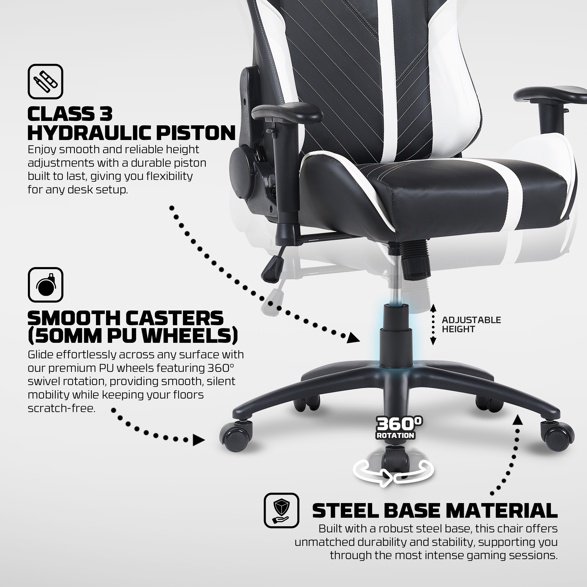 GC194 Black Silla Ergonómica Gamer 12