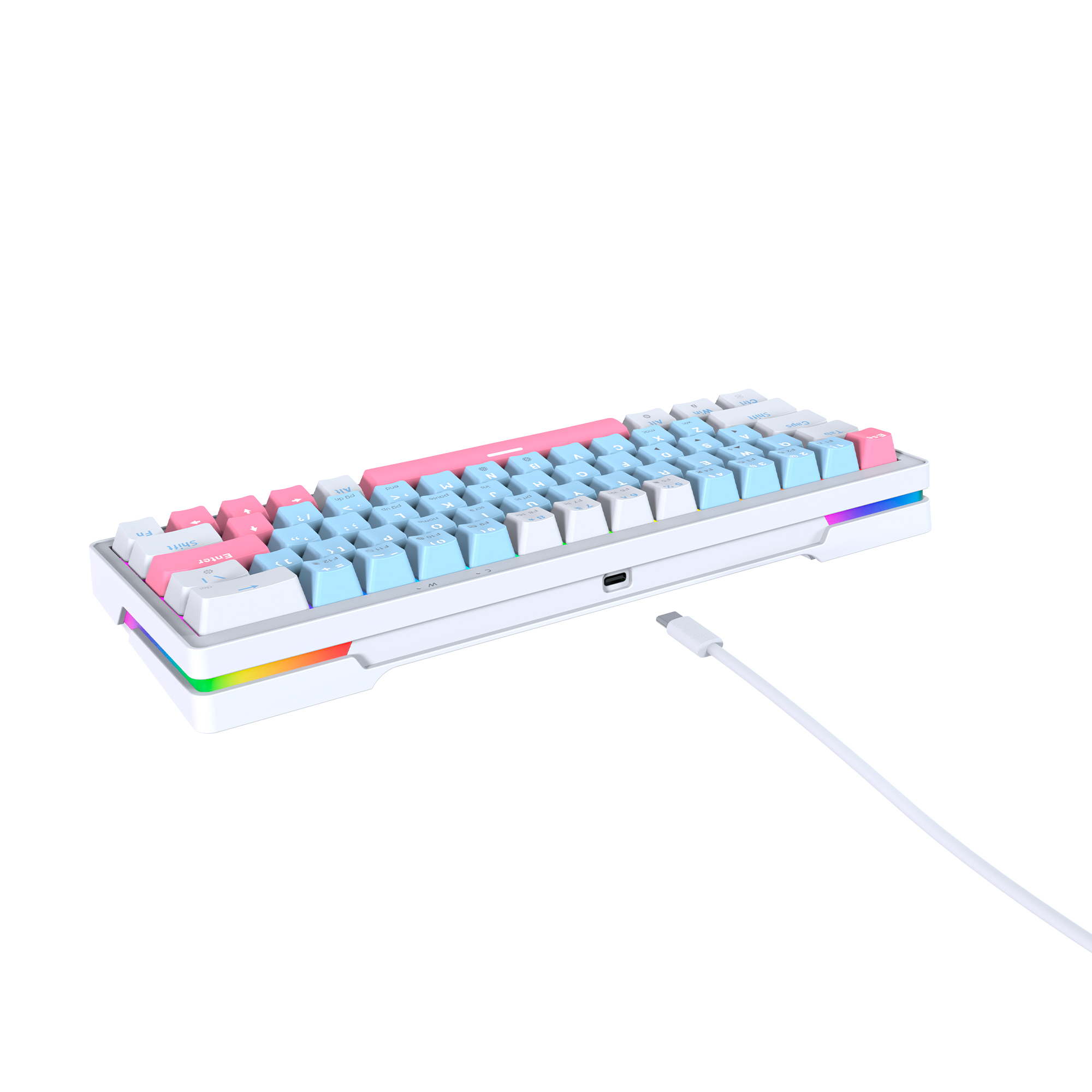 MK611 ATOM X63 Ame Blue Teclado Mecánico 60% RGB Hot-Swappable Layout USA 5