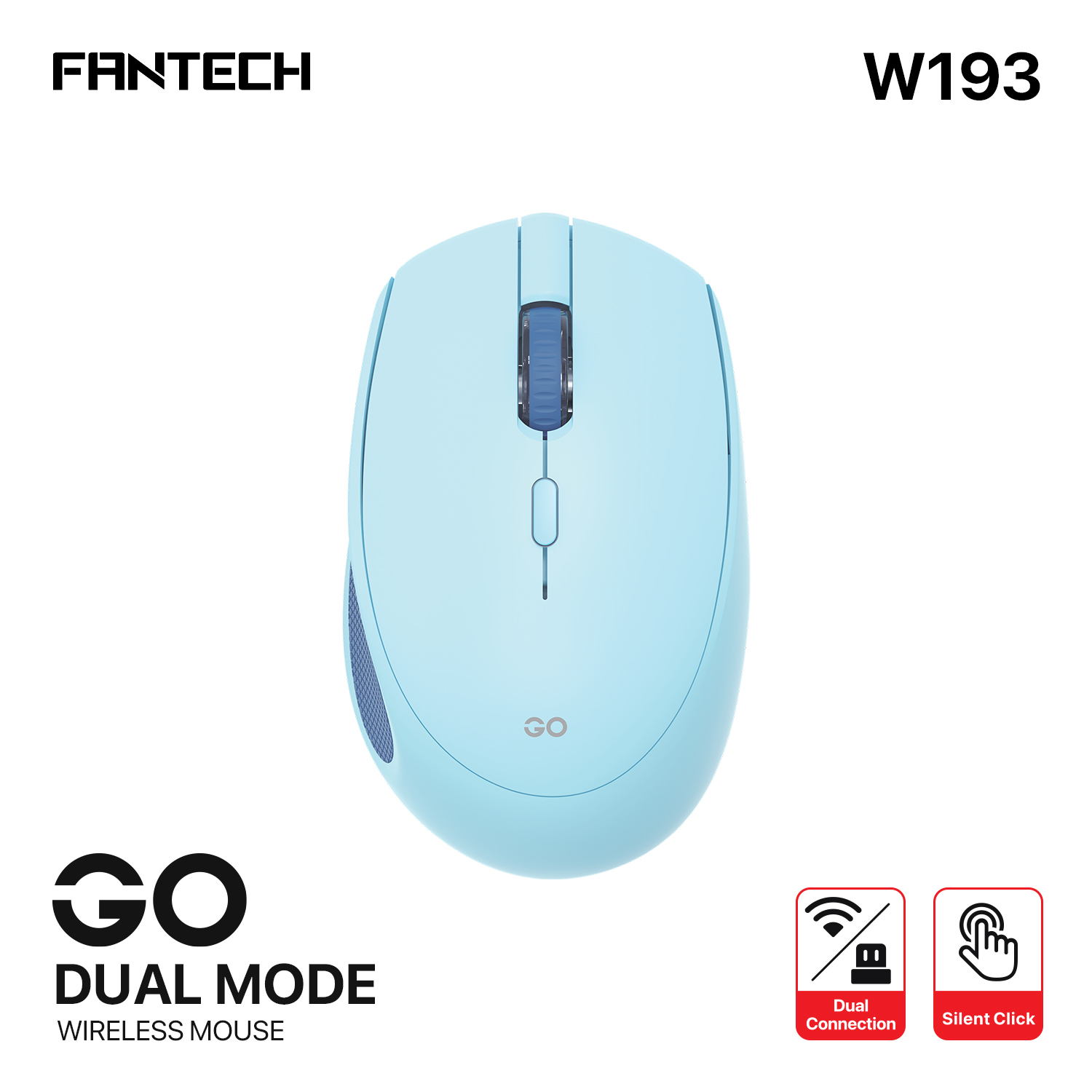 W193 GO Blue Mouse inalámbrico Bluetooth 5.0 y Receptor USB 1.600 DPI 13
