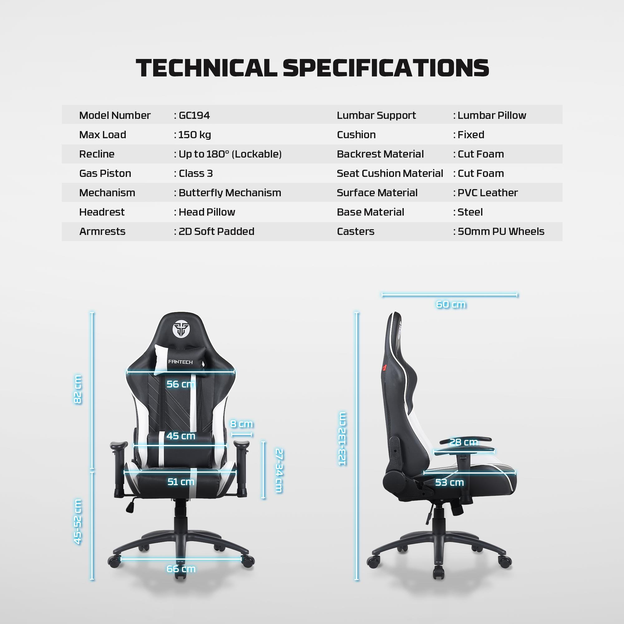GC194 Blue Silla Ergonómica Gamer 16