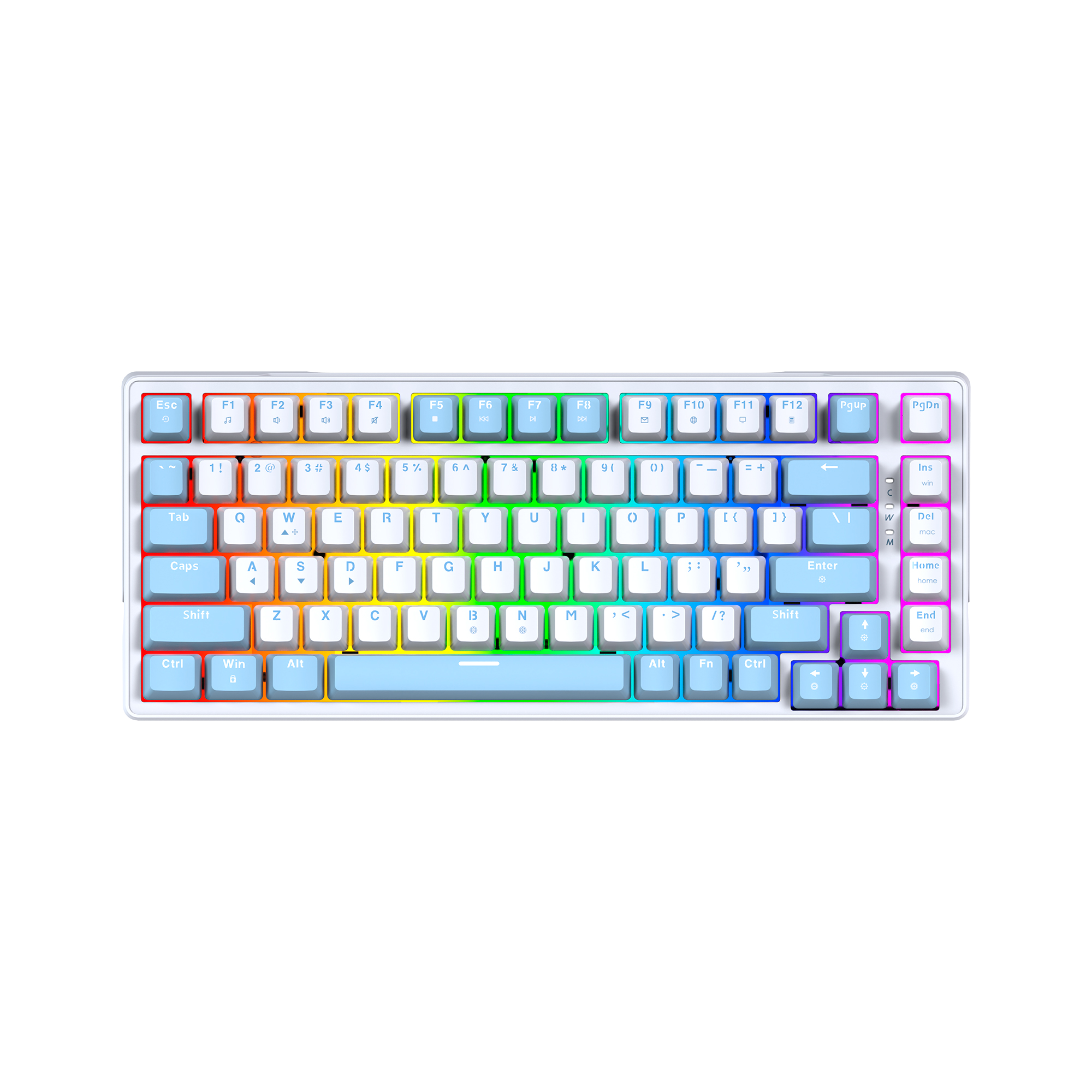 MK612 ATOM X83 Ame White Teclado Mecánico 75% RGB Hot-Swappable Layout USA 2