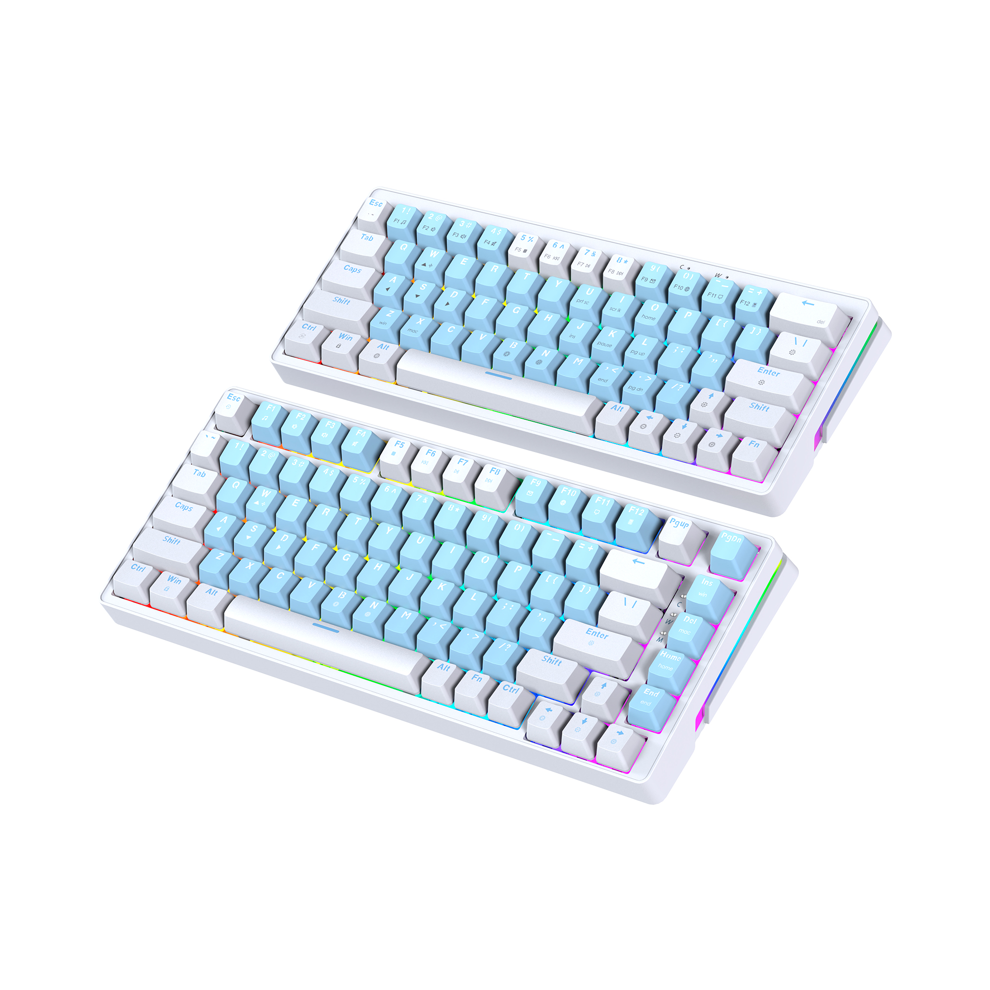 MK612 ATOM X83 Ame Blue Teclado Mecánico 75% RGB Hot-Swappable Layout USA 9