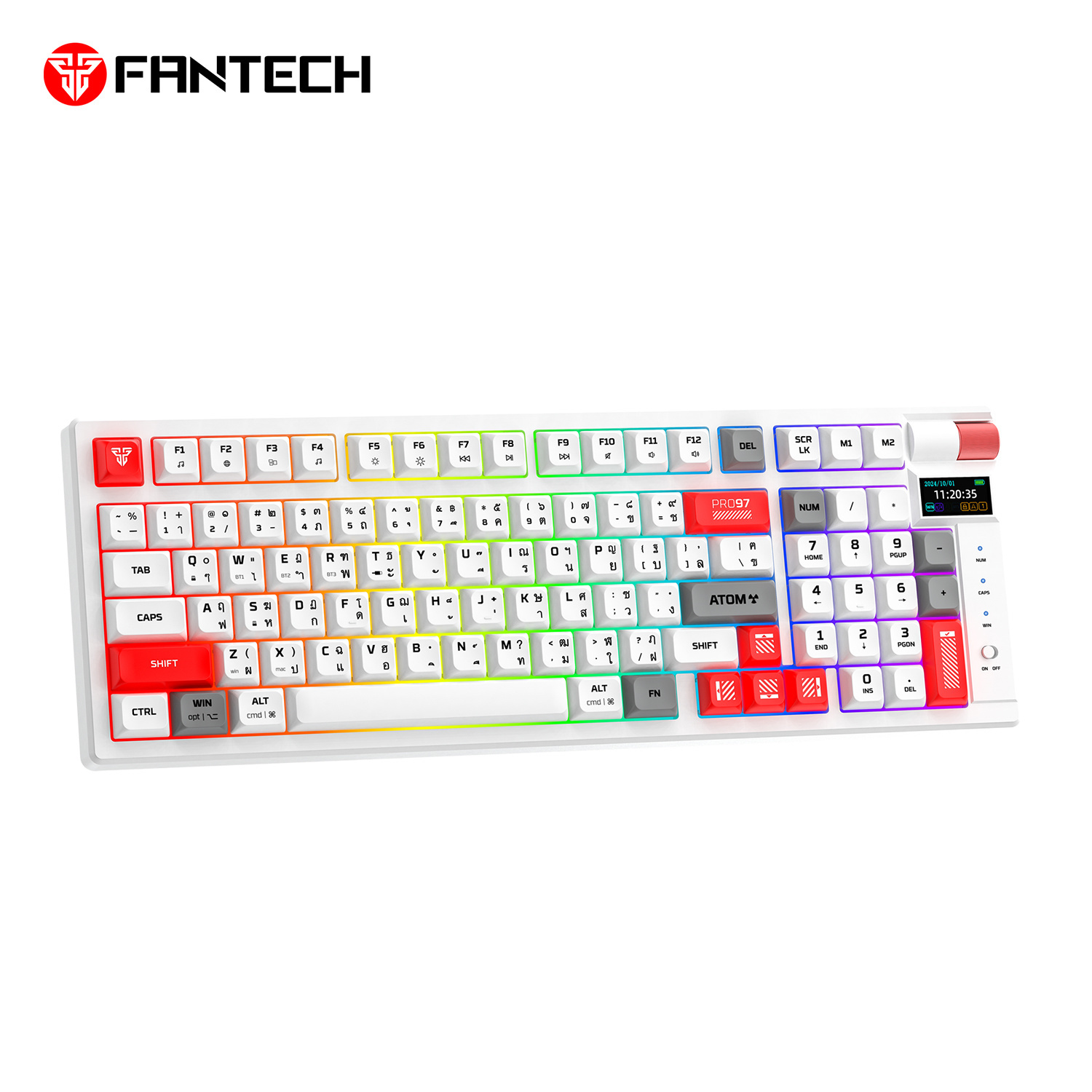 MK918 ATOM PRO97 White Teclado Mecánico Inalámbrico con Pantalla 96% Hot-Swappable Layout USA 2
