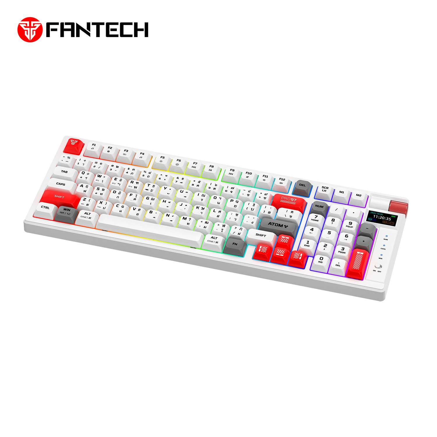 MK918 ATOM PRO97 White Teclado Mecánico Inalámbrico con Pantalla 96% Hot-Swappable Layout USA 3