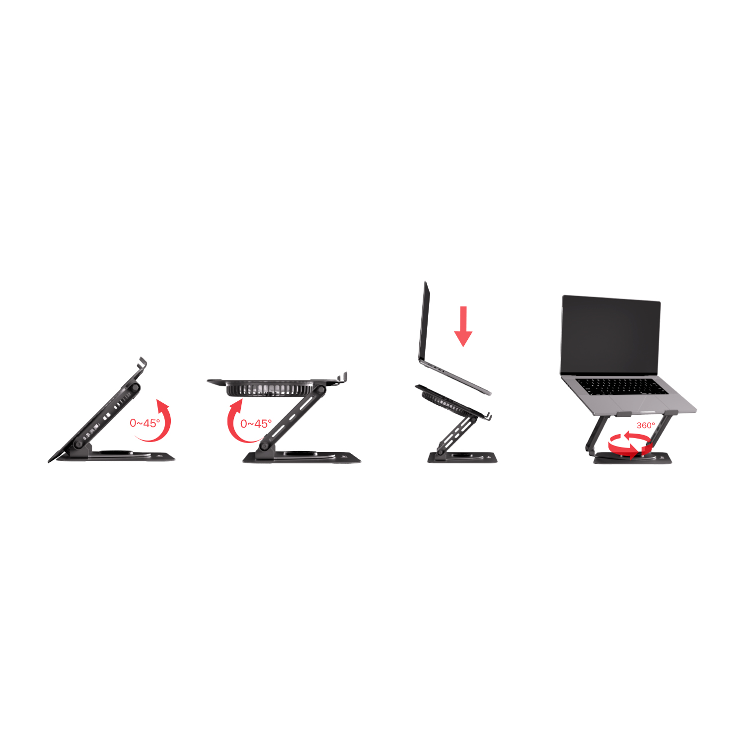 NC30 Grey Base de Notebook con Elevación y Ventilación RGB Notebook Stand 5