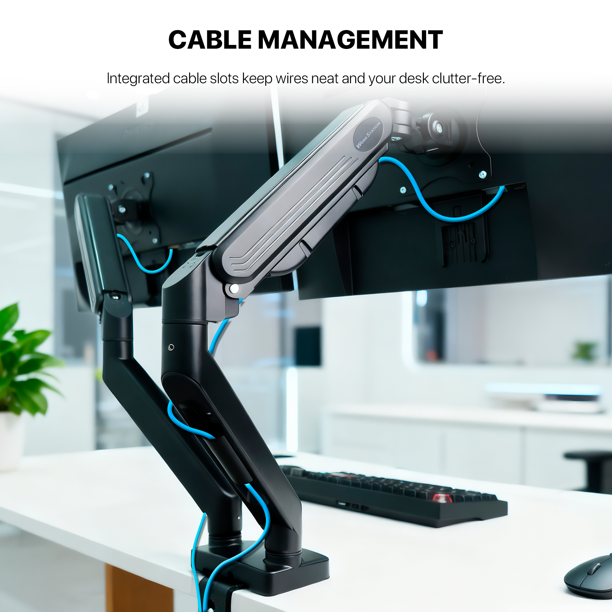 MBD1 PROMOUNT Black Soporte Monitor Double Arm WorkStation 12