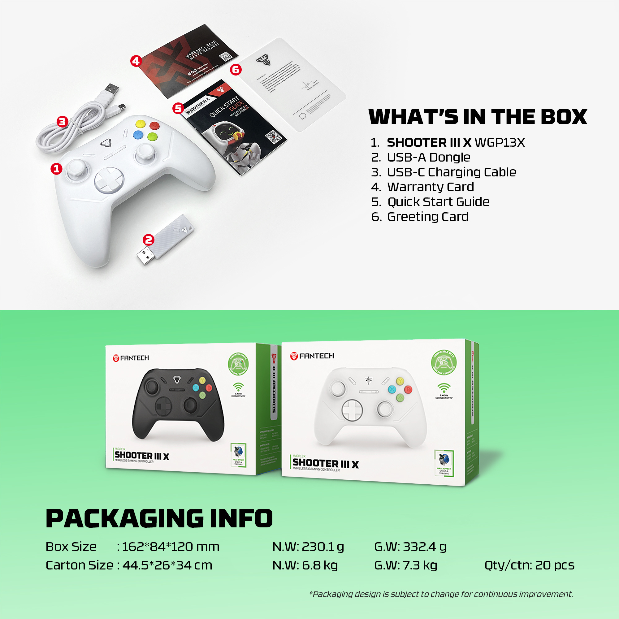 WGP13X SHOOTER III White Control Inalámbrico Xbox Series S/X Xbox One PC 23