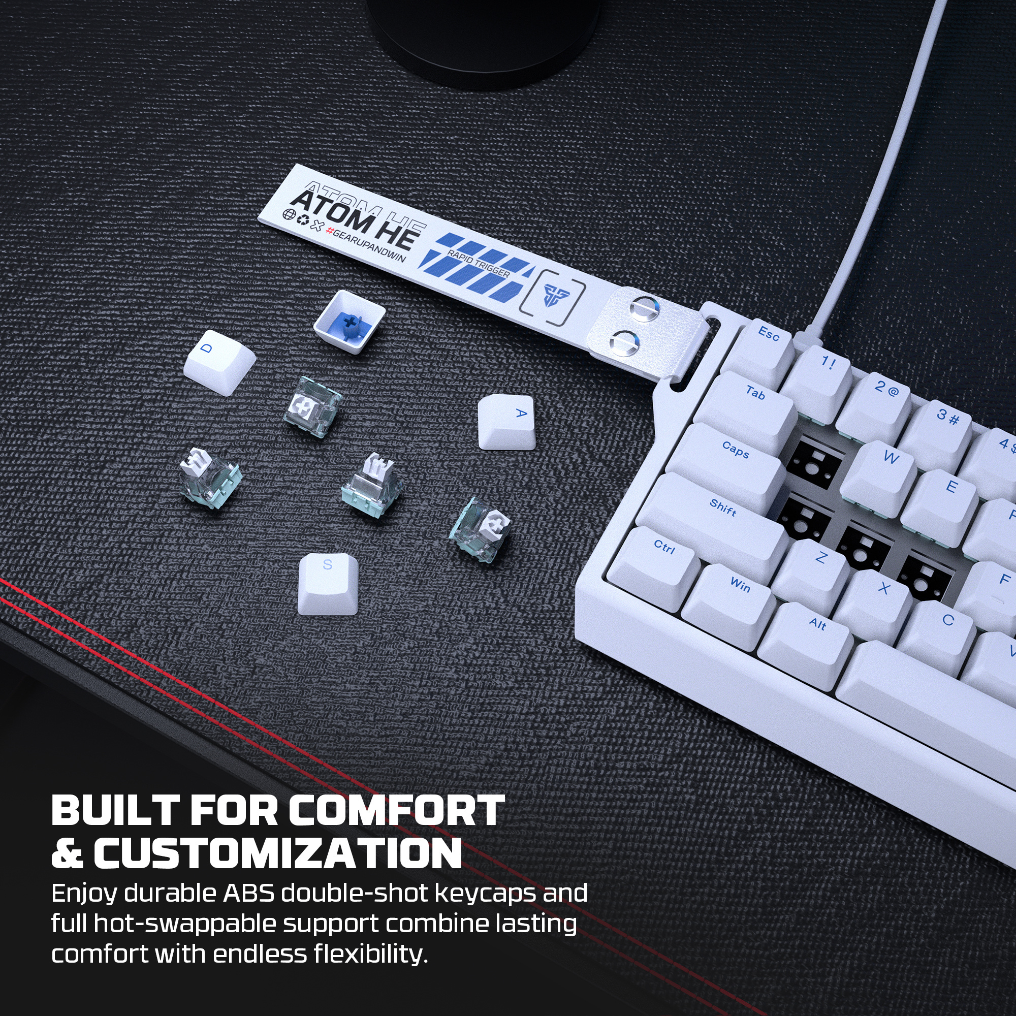 MK811 ATOM HE68 Black Teclado Magnético 60% 8.000 Hz Layout USA 13