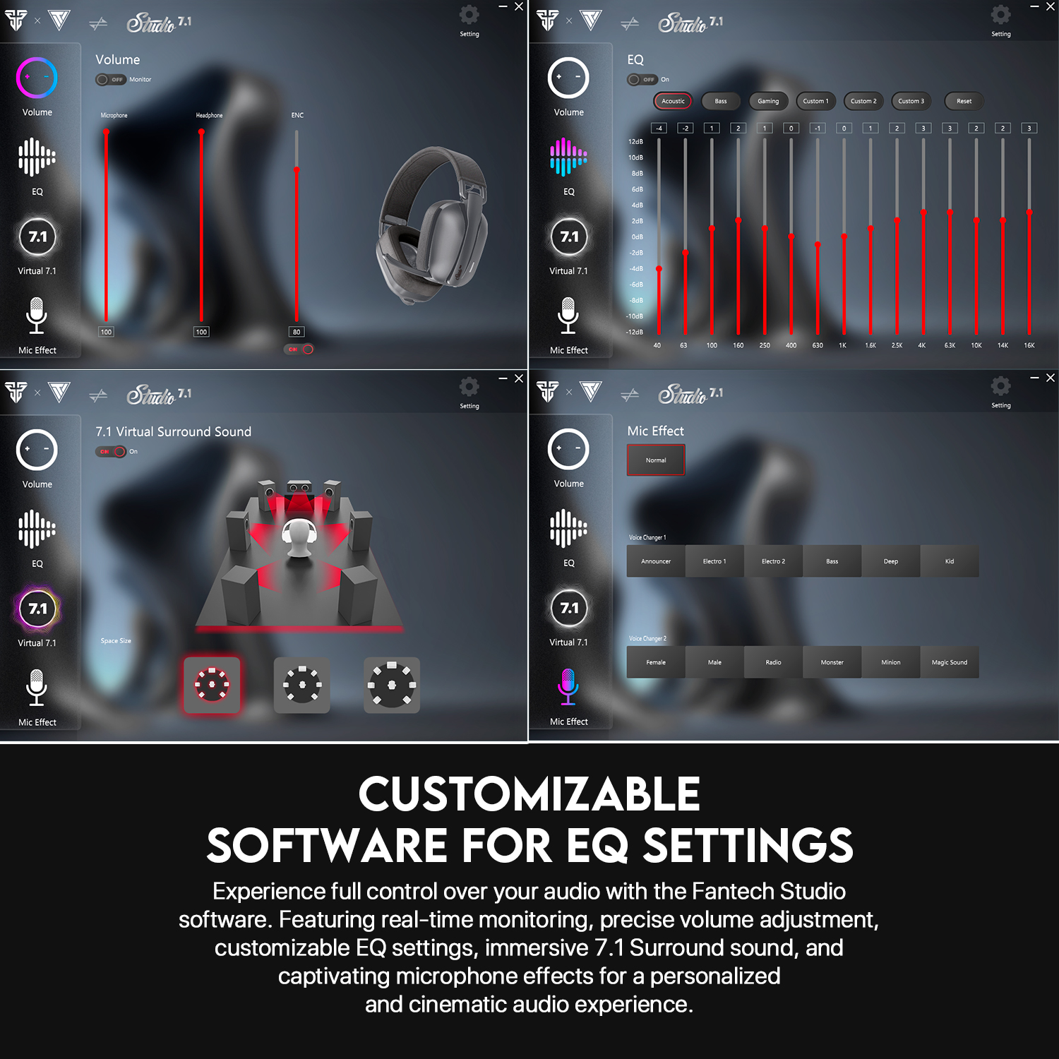 WHG03 STUDIO Black Audífonos Inalámbricos 7.1 Virtual 17
