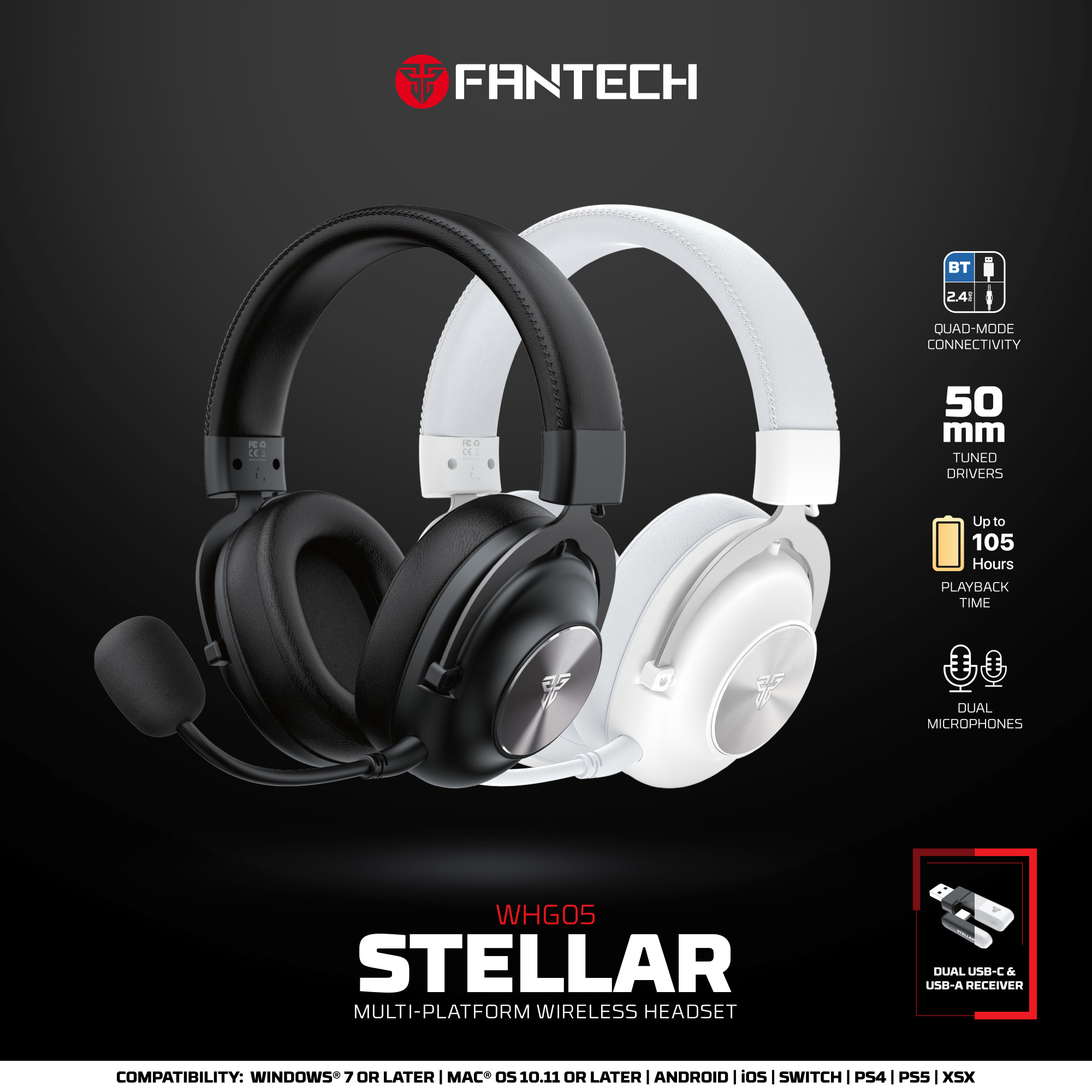 WHG05 STELLAR Black Audífonos Inalámbricos Multiplataforma 16