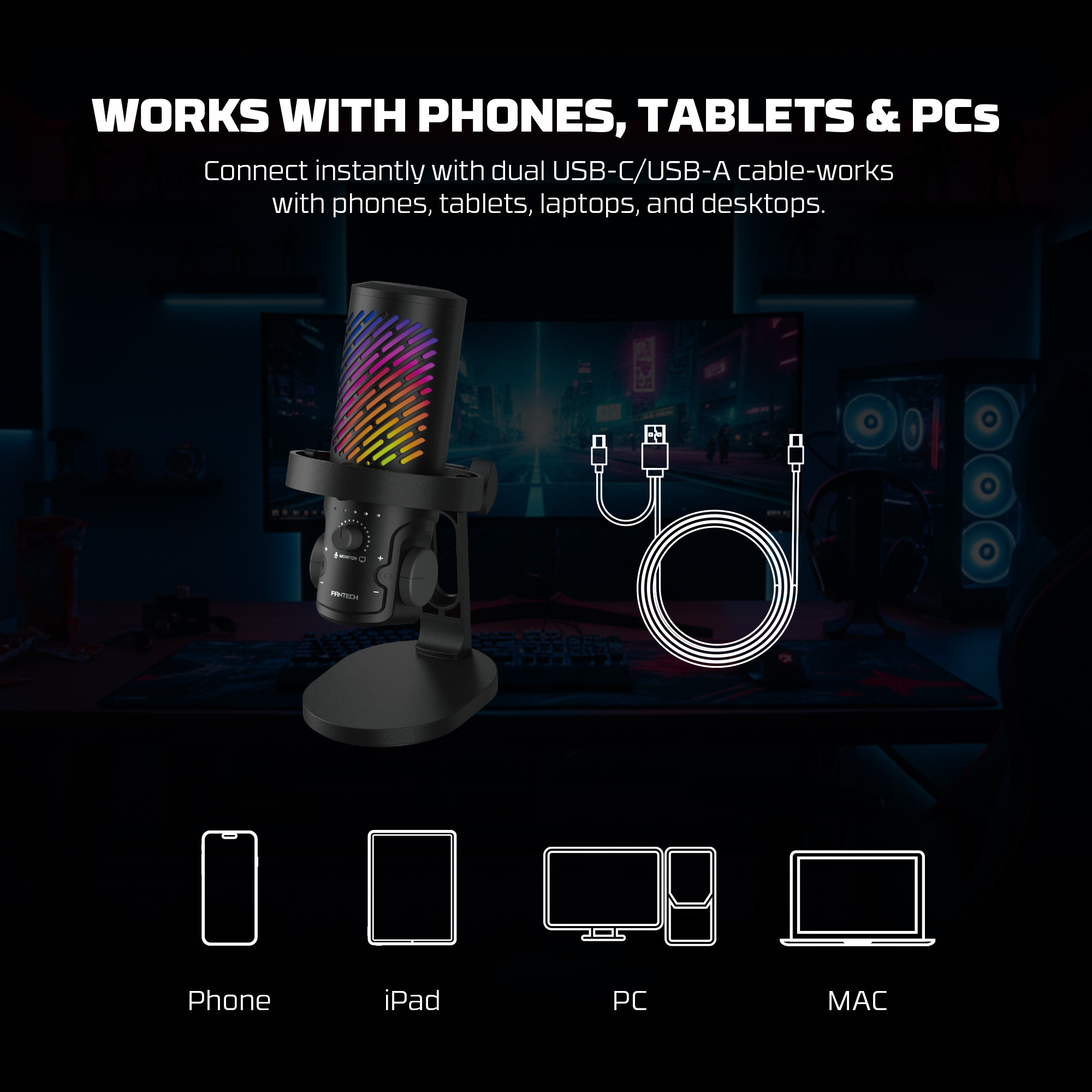 MCX04 LEVIOSA AURA Black Micrófono Cardioide PC Iphone Mac  11