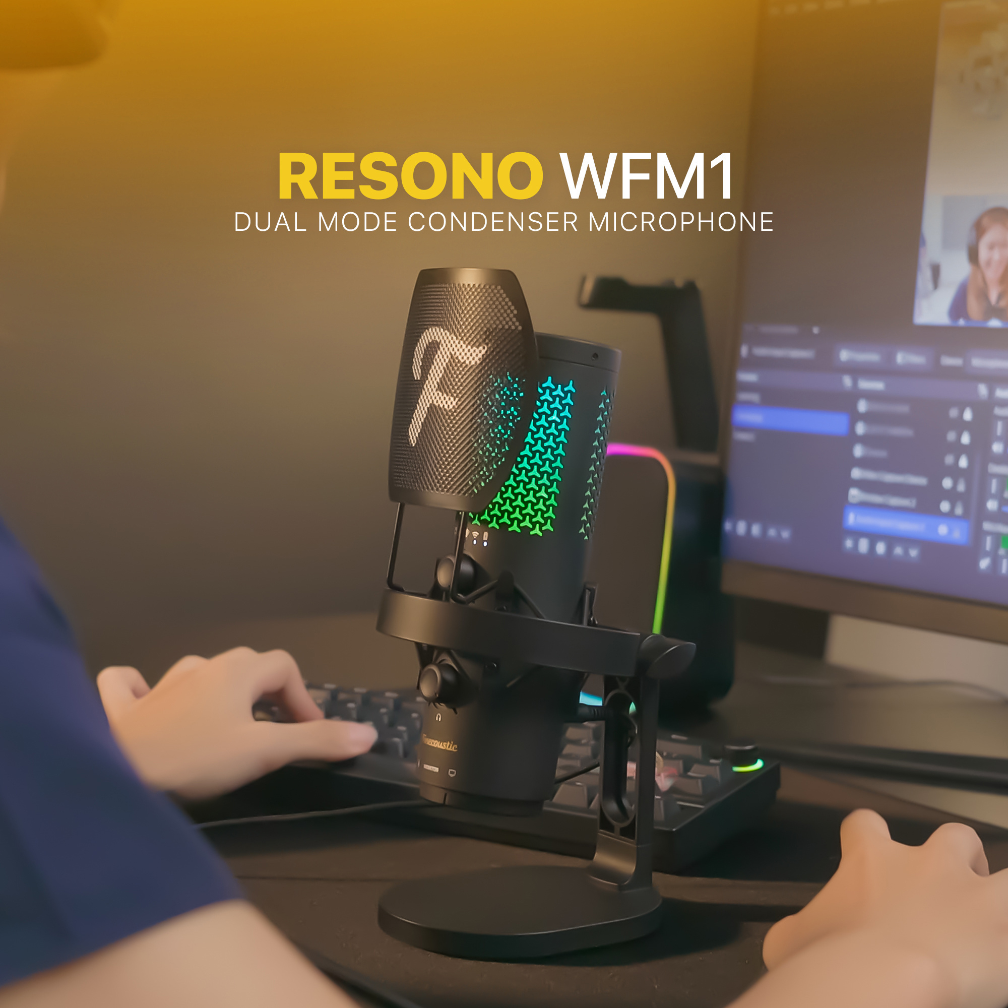 WFM1 RESONO Black Micrófono Inalámbrico Cardioide Finecoustic 16