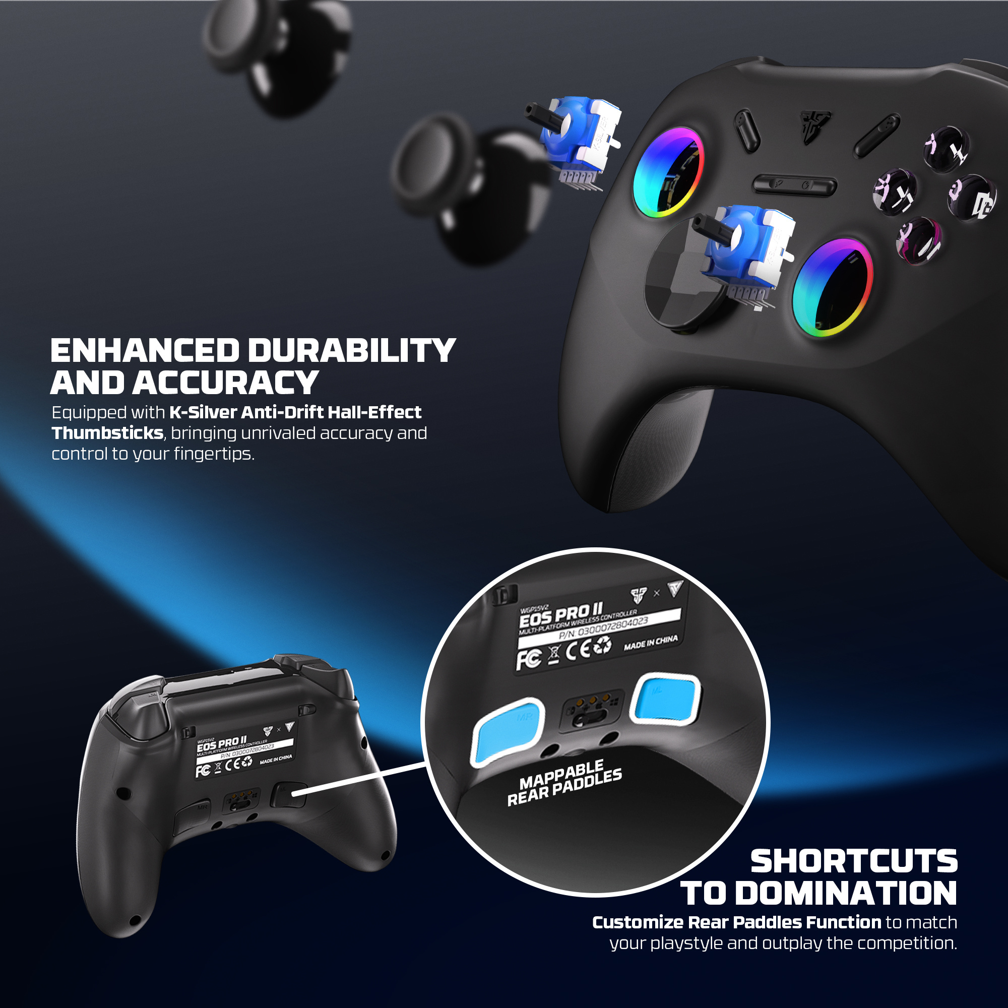 WGP15V2 EOS PRO II Black Control Inalámbrico Multiplataforma Android iOS MacOS Switch 23