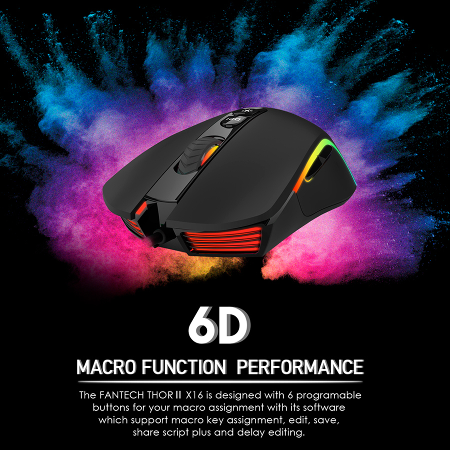 X16 THOR Black Mouse 4.200 DPI 10