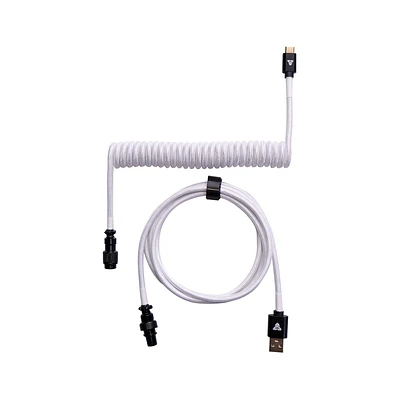 AC701 White Cable Rizado USB C a USB A