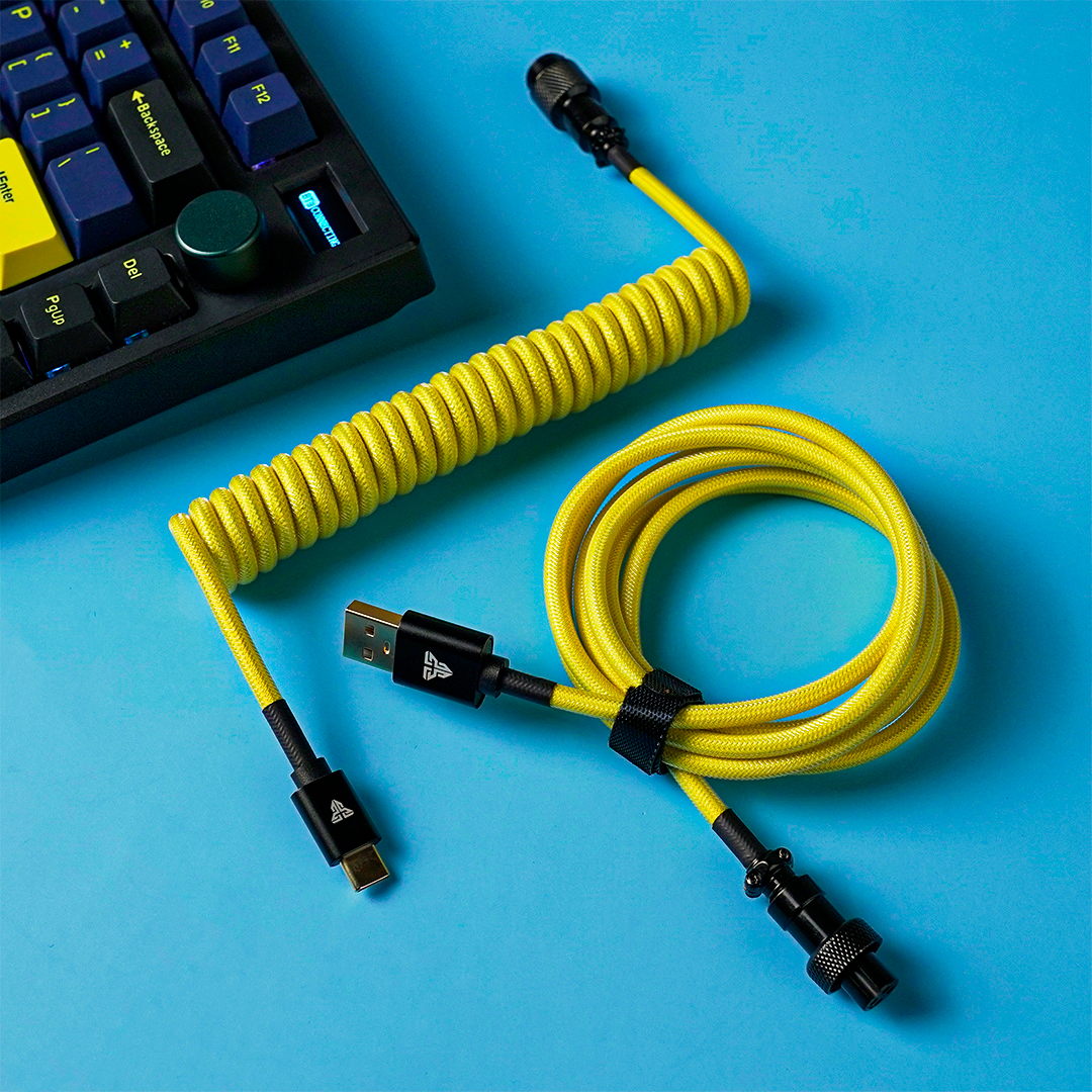 AC701 Yellow Cable Rizado USB C a USB A 15