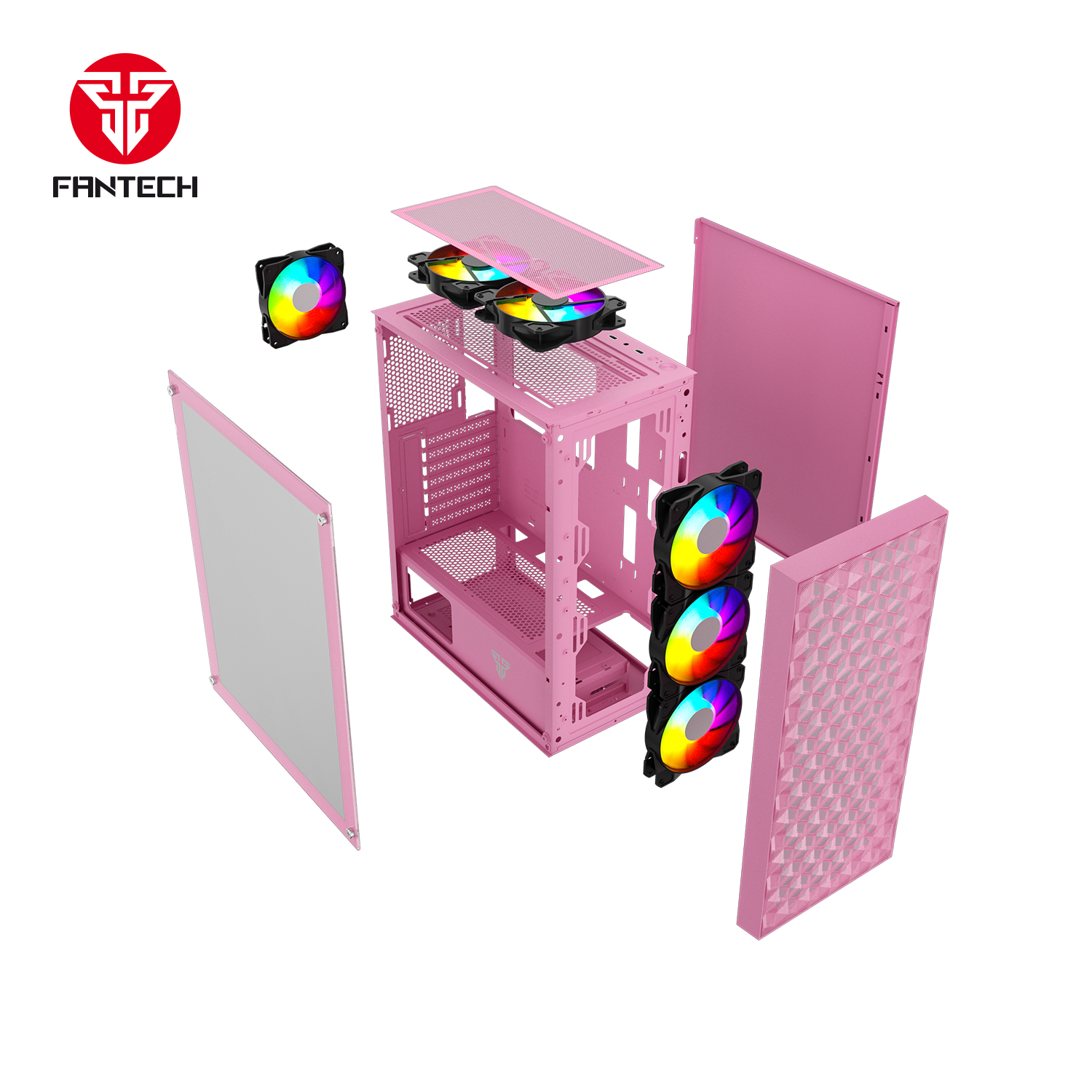 CG83 AERO II Pink Gabinete PC + 4 Ventiladores RGB 4