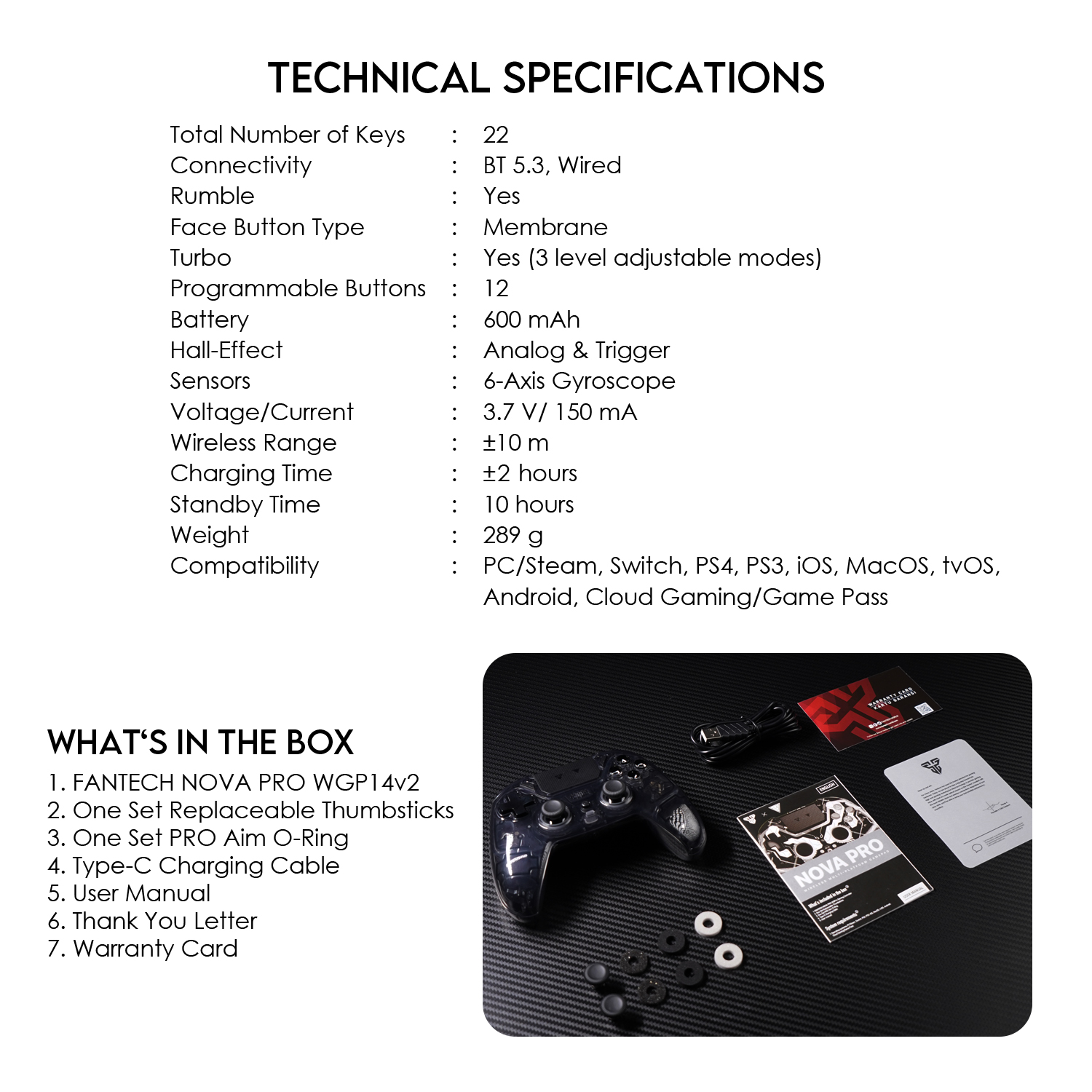 WGP14V2 NOVA PRO Atomic Black Control Inalámbrico Multiplataforma PS4 PC Switch 20
