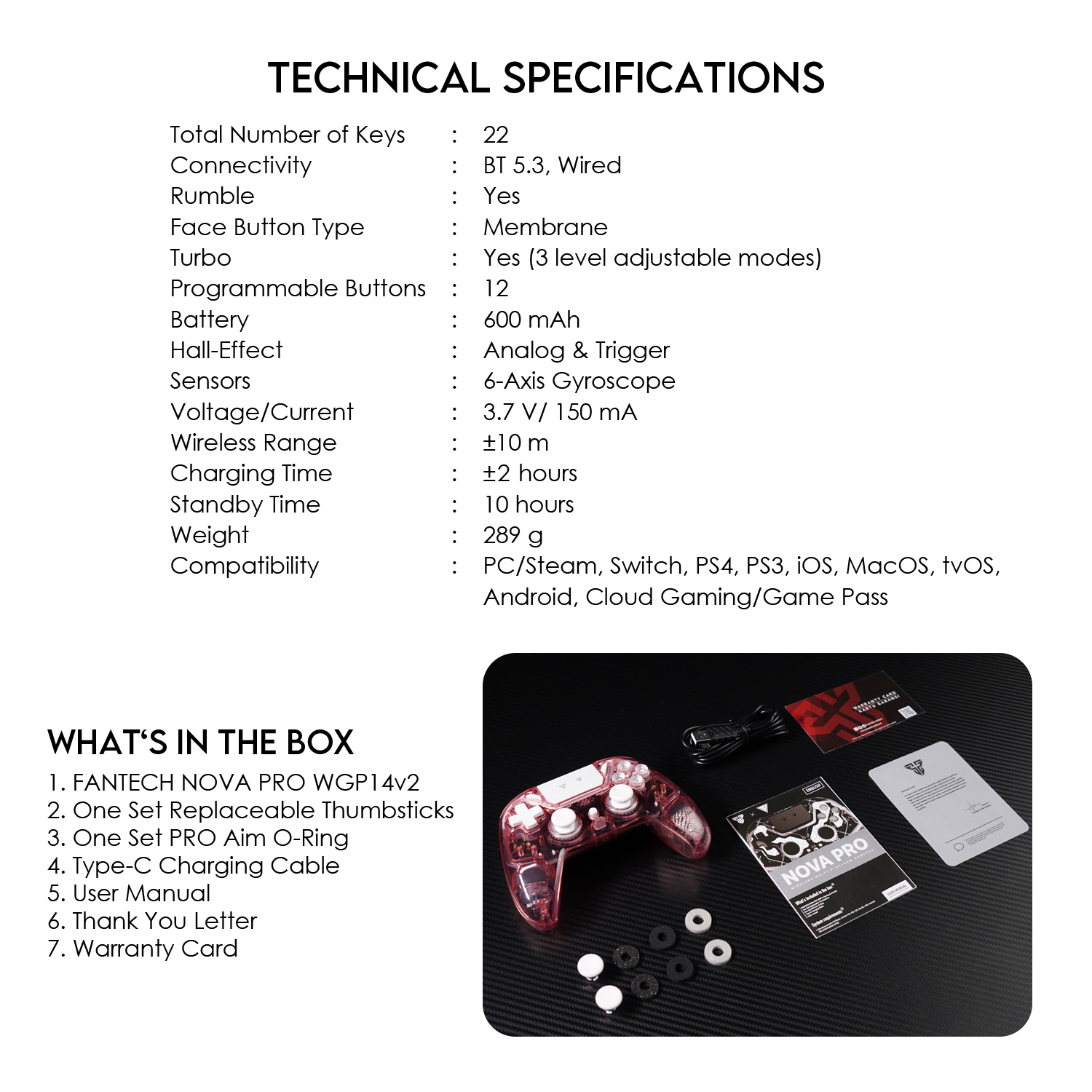 WGP14V2 NOVA PRO Atomic Pink Control Inalámbrico Multiplataforma PS4 PC Switch 19
