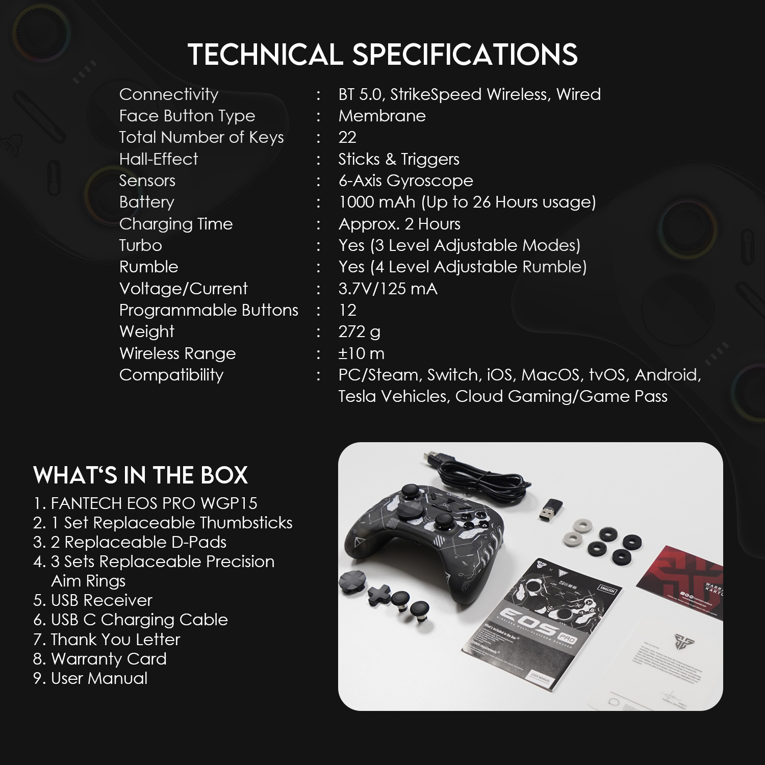 WGP15 EOS PRO Orion Control Inalámbrico Multiplataforma PC Nintendo Switch 17