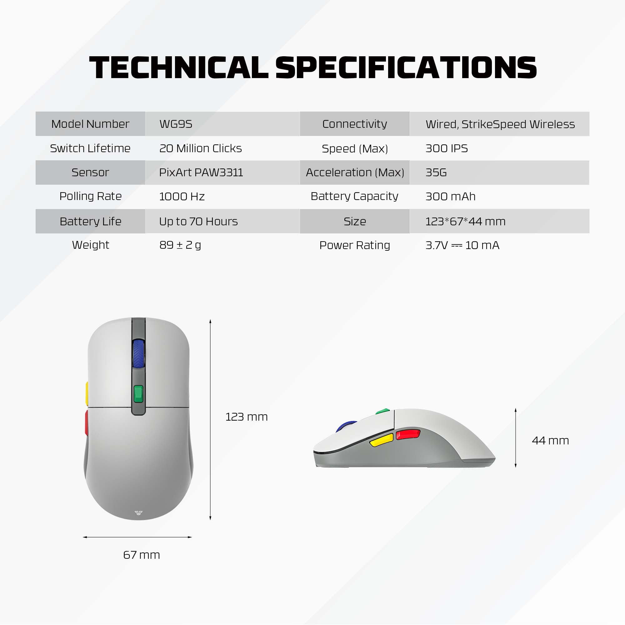 WG9s KANATA S Super Famicom Edition Mouse Inalámbrico 12.000 DPI Super Maxfit SNES 12