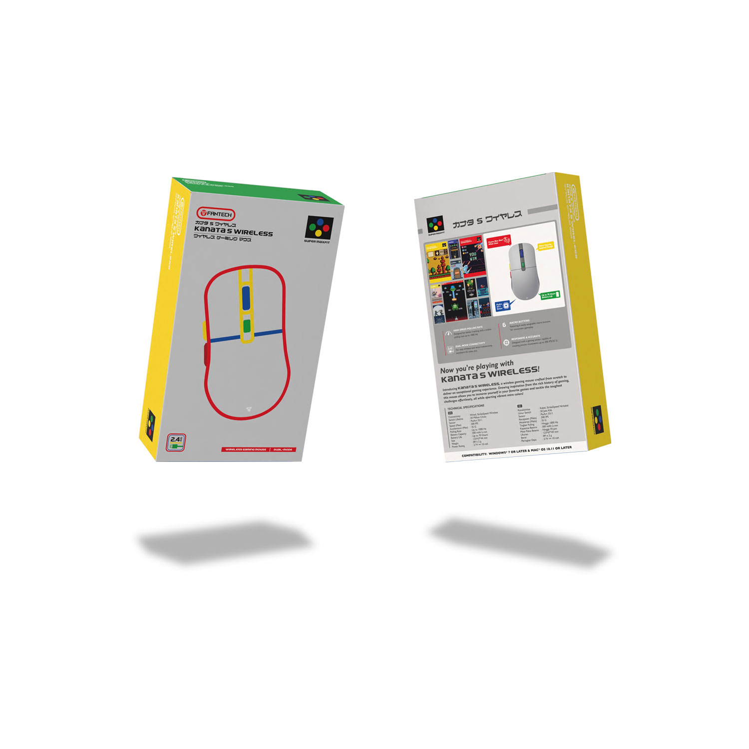 WG9s KANATA S Super Famicom Edition Mouse Inalámbrico 12.000 DPI Super Maxfit SNES 15
