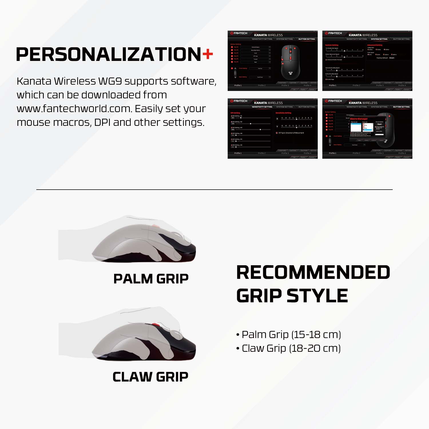 WG9 KANATA Black Mouse Inalámbrico 2.000 DPI 10