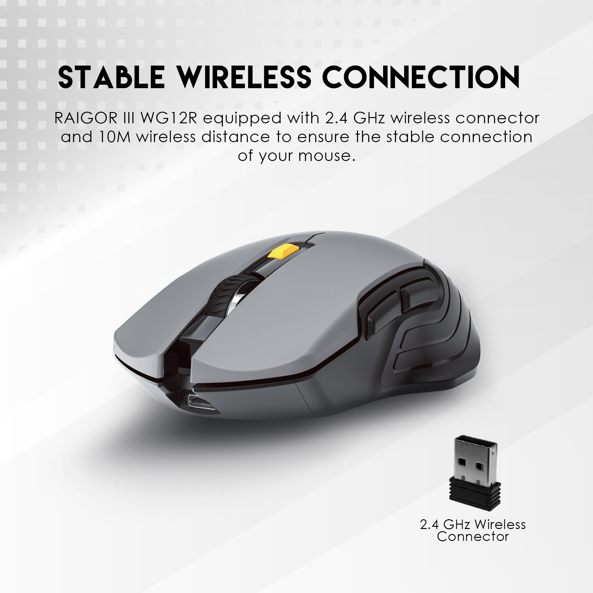 WG12R RAIGOR III Grey Mouse Inalámbrico 2.000 DPI 4