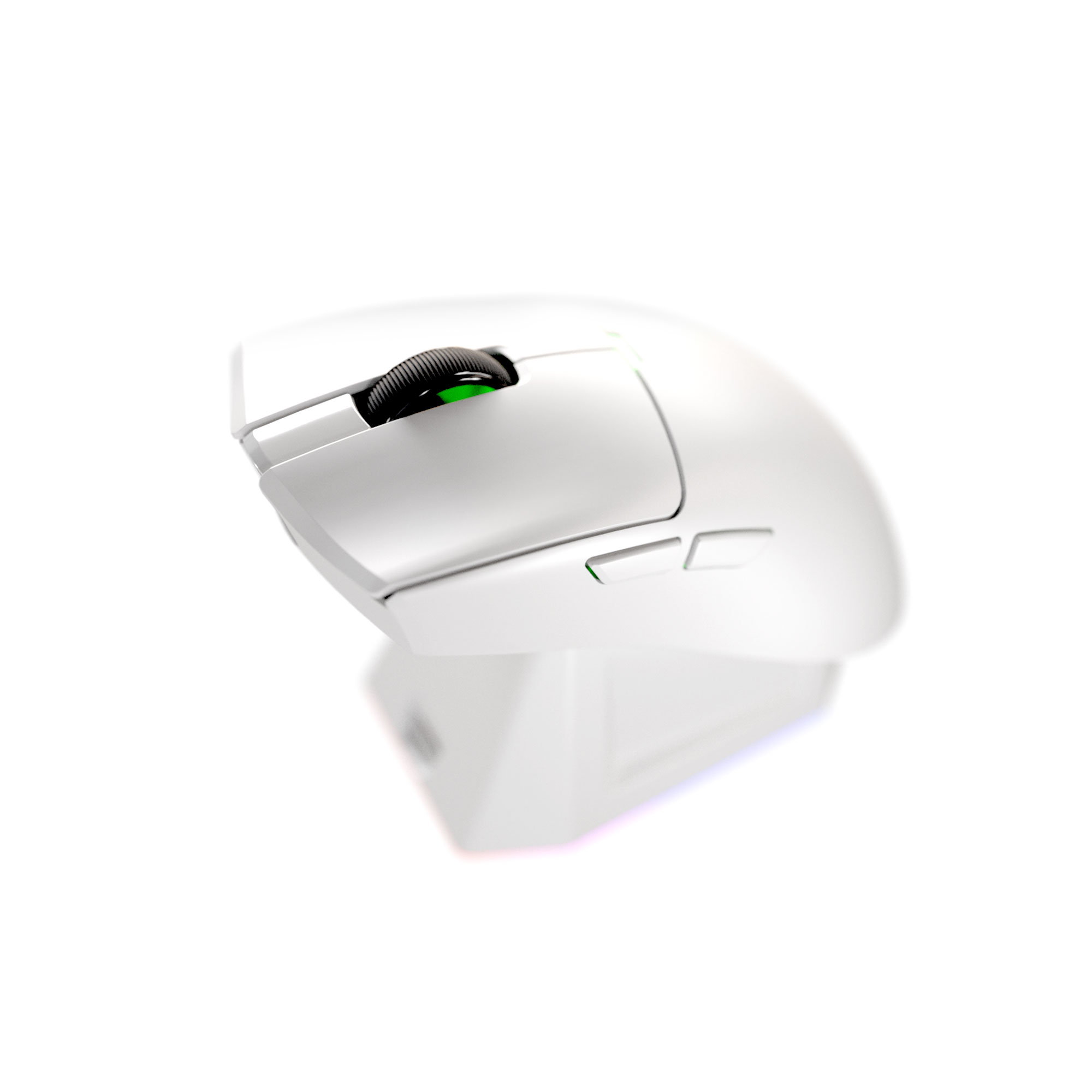 WG13E TANTO E White Gaming Mouse Inalámbrico 12.000 DPI con dock de carga RGB 3