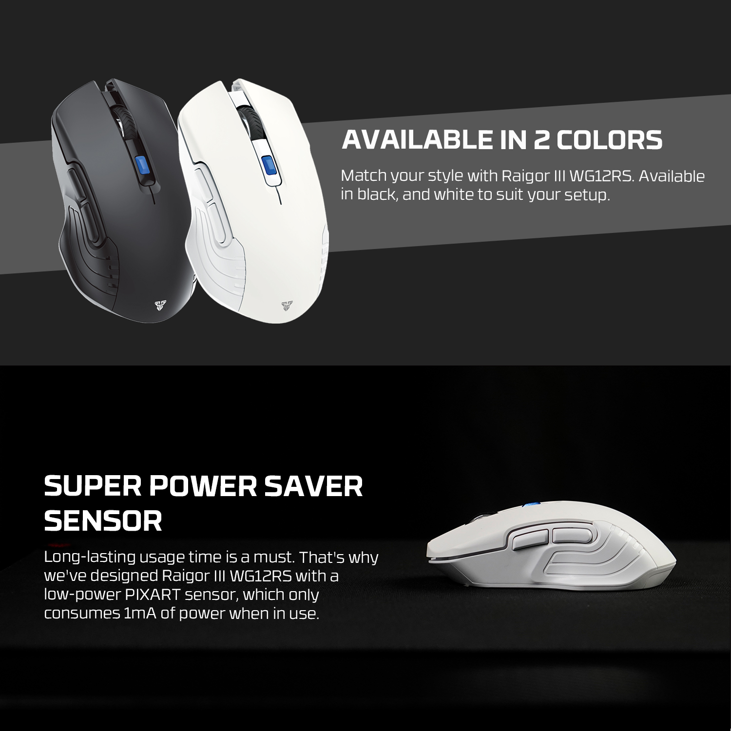 WG12Rs RAIGOR III White Mouse Inalámbrico 2.000 DPI 11