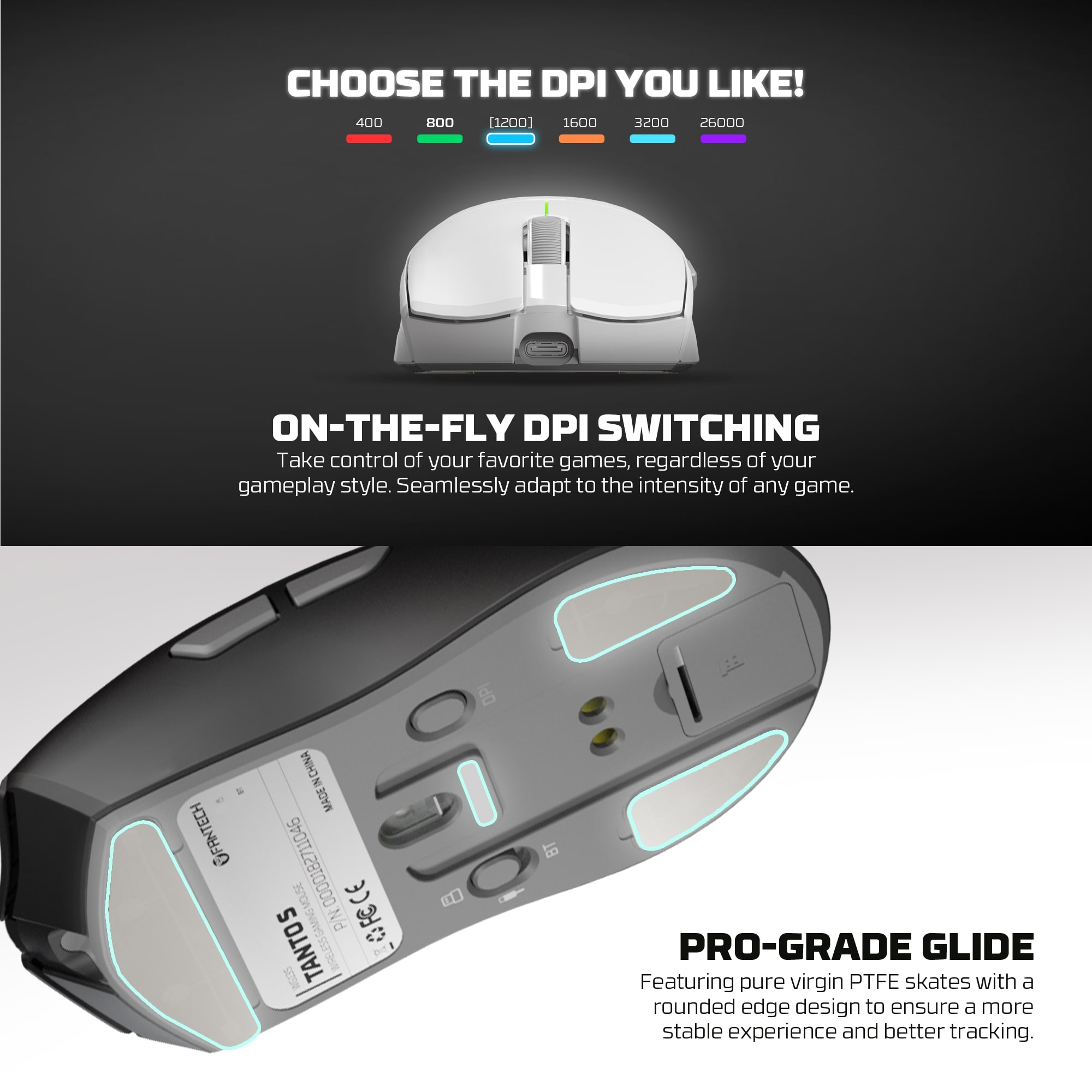 WG13s TANTO S Pink Ultimate Gaming Mouse Inalámbrico 26.000 DPI y 8.000 Hz con dock de carga RGB 14
