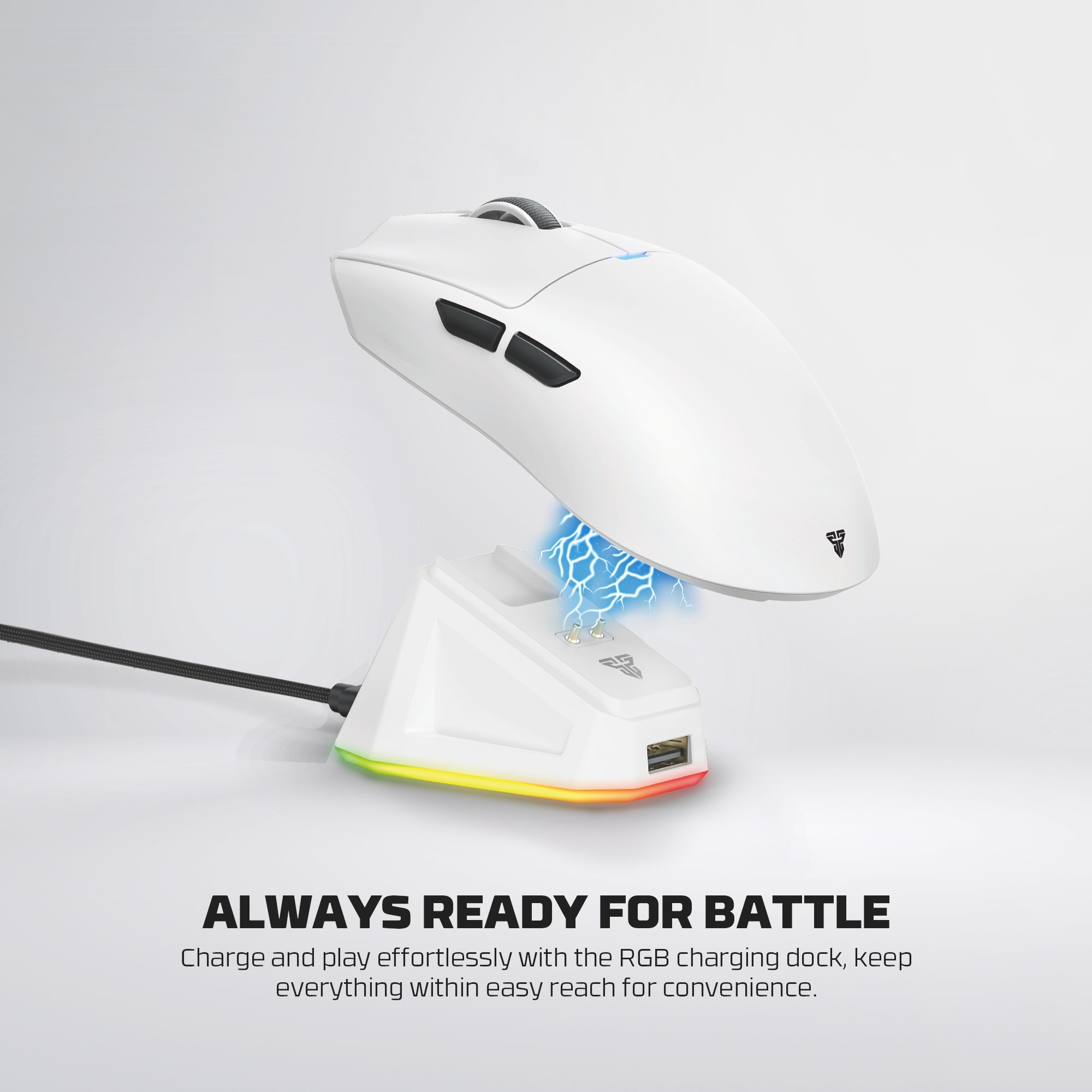 WG13 TANTO White Pro Gaming Mouse Inalámbrico 26.000 DPI con dock de carga RGB 17