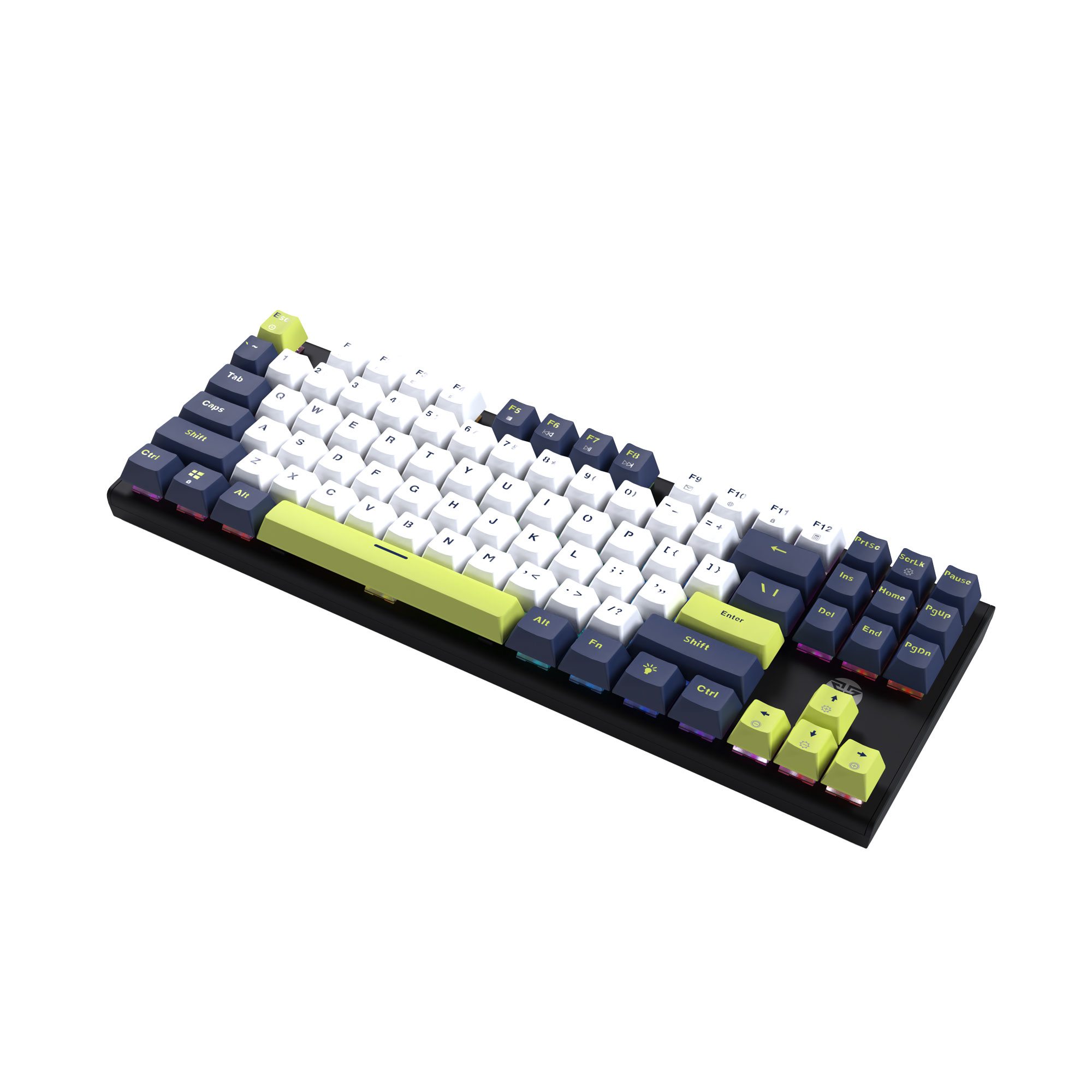 MK877s ATOM87s Mori White Teclado mecánico 80% Hot-Swappable Layout USA 2