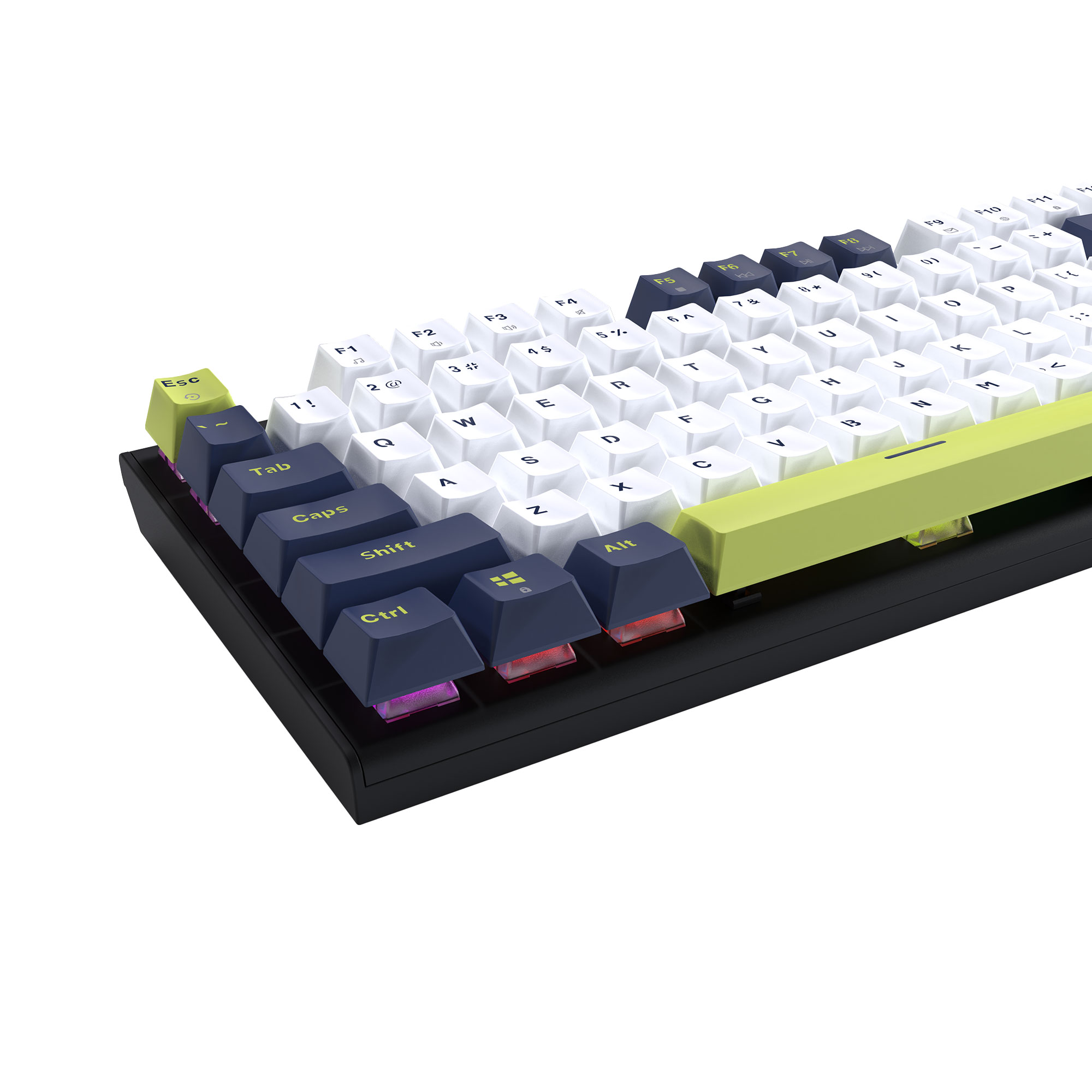MK877s ATOM87s Mori White Teclado mecánico 80% Hot-Swappable Layout USA 3