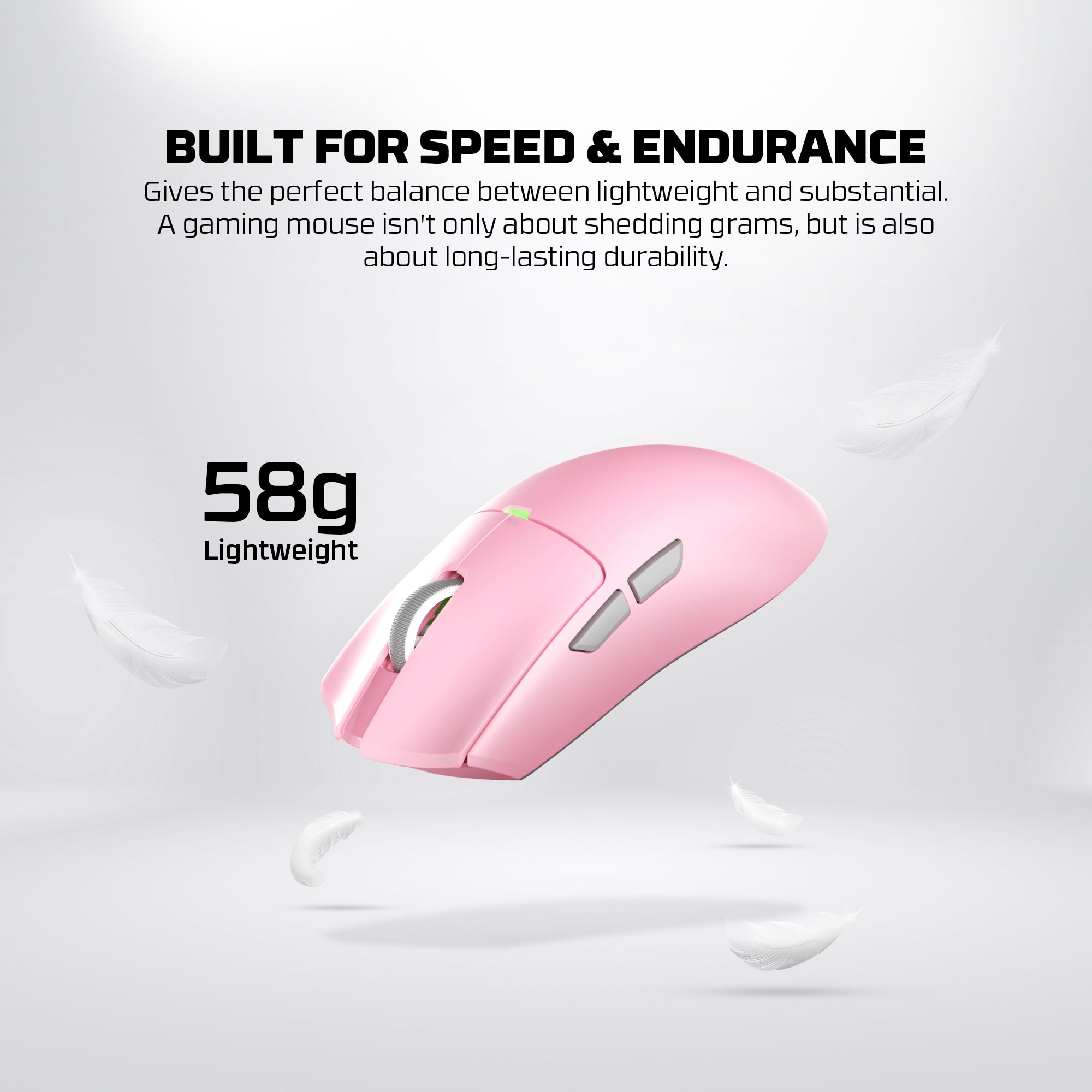 WG13s TANTO S Pink Ultimate Gaming Mouse Inalámbrico 26.000 DPI y 8.000 Hz con dock de carga RGB 21