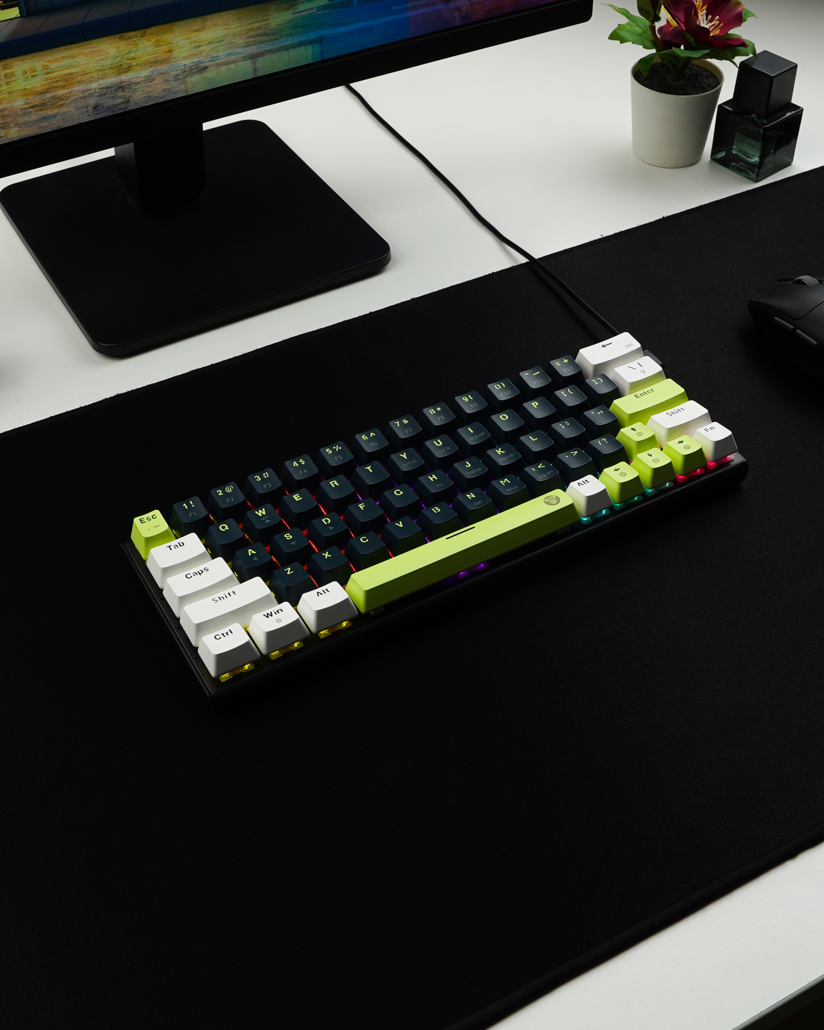 MK874V2 ATOM63 Mori Blue Teclado Mecánico 60% Hot-Swappable Layout USA 12