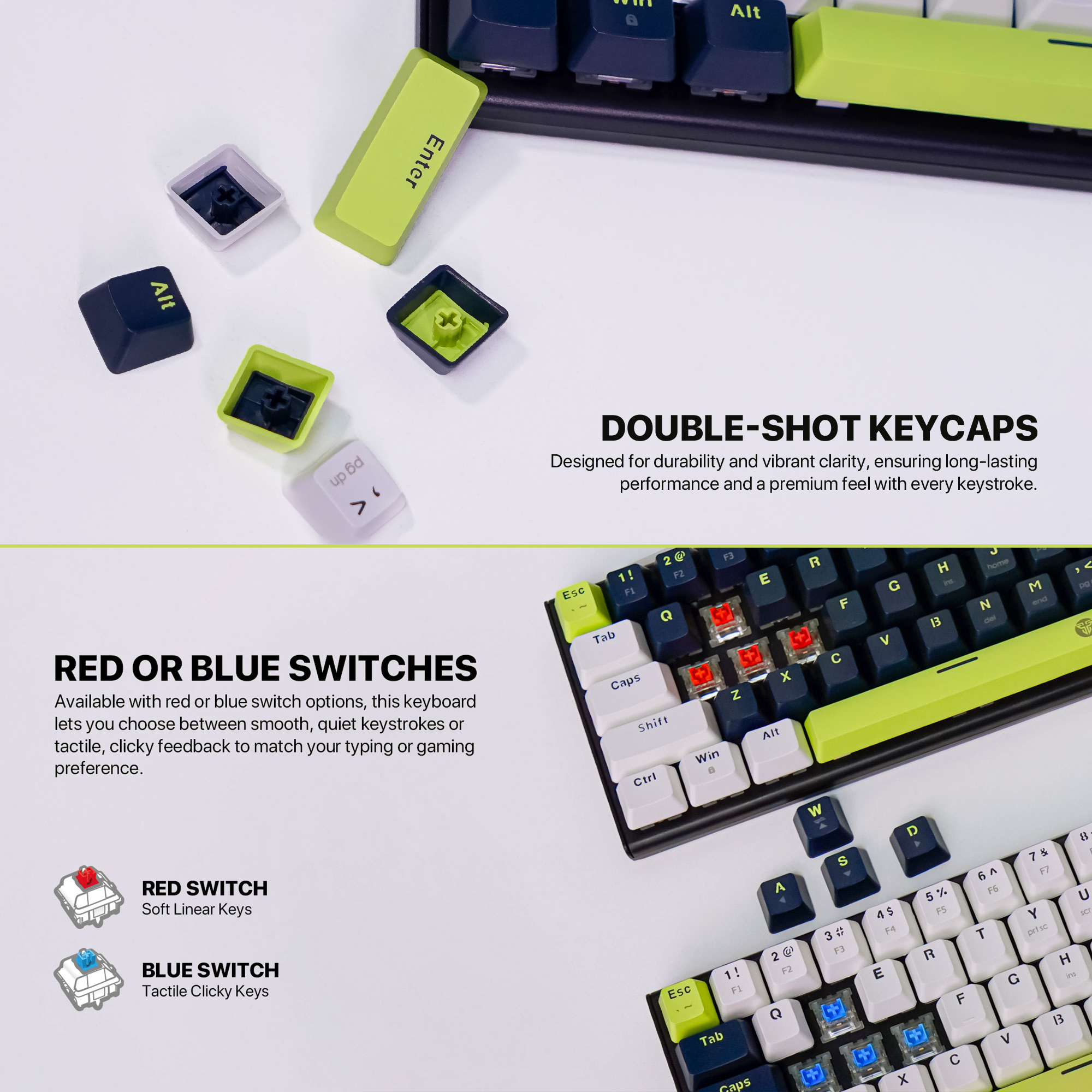 MK874V2 ATOM63 Mori Blue Teclado Mecánico 60% Hot-Swappable Layout USA 22