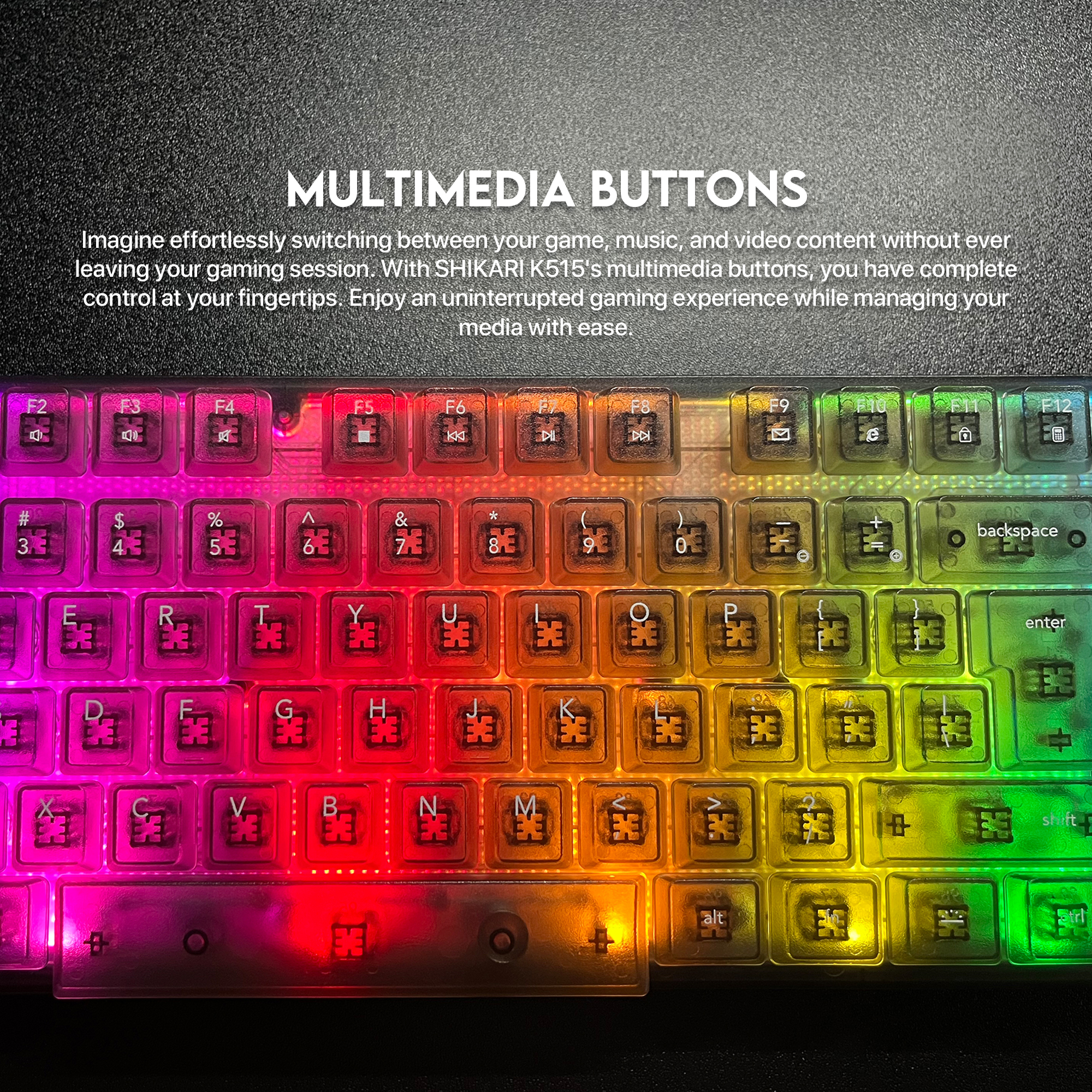 K515 SHIKARI Black Teclado Membrana RGB 14