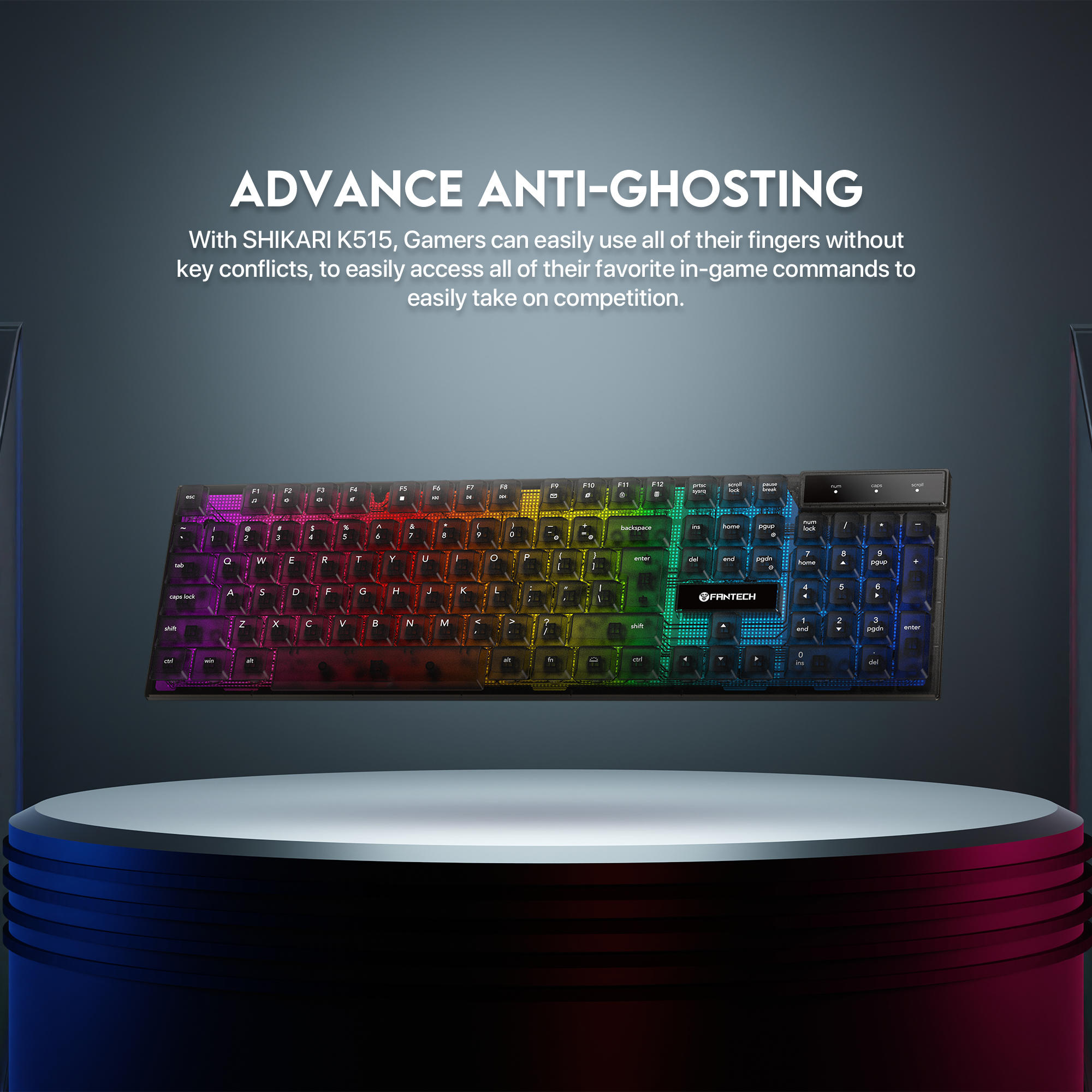 K515 SHIKARI Black Teclado Membrana RGB 15