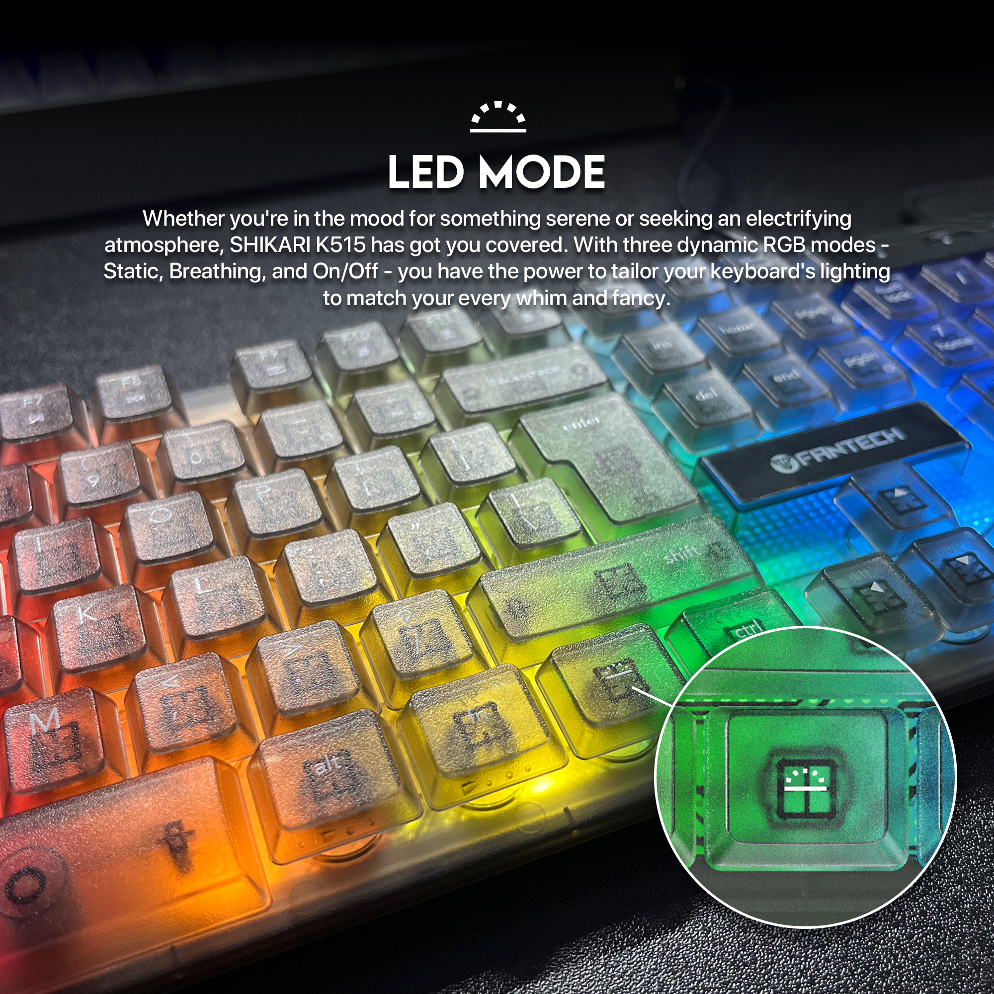 K515 SHIKARI Black Teclado Membrana RGB 17