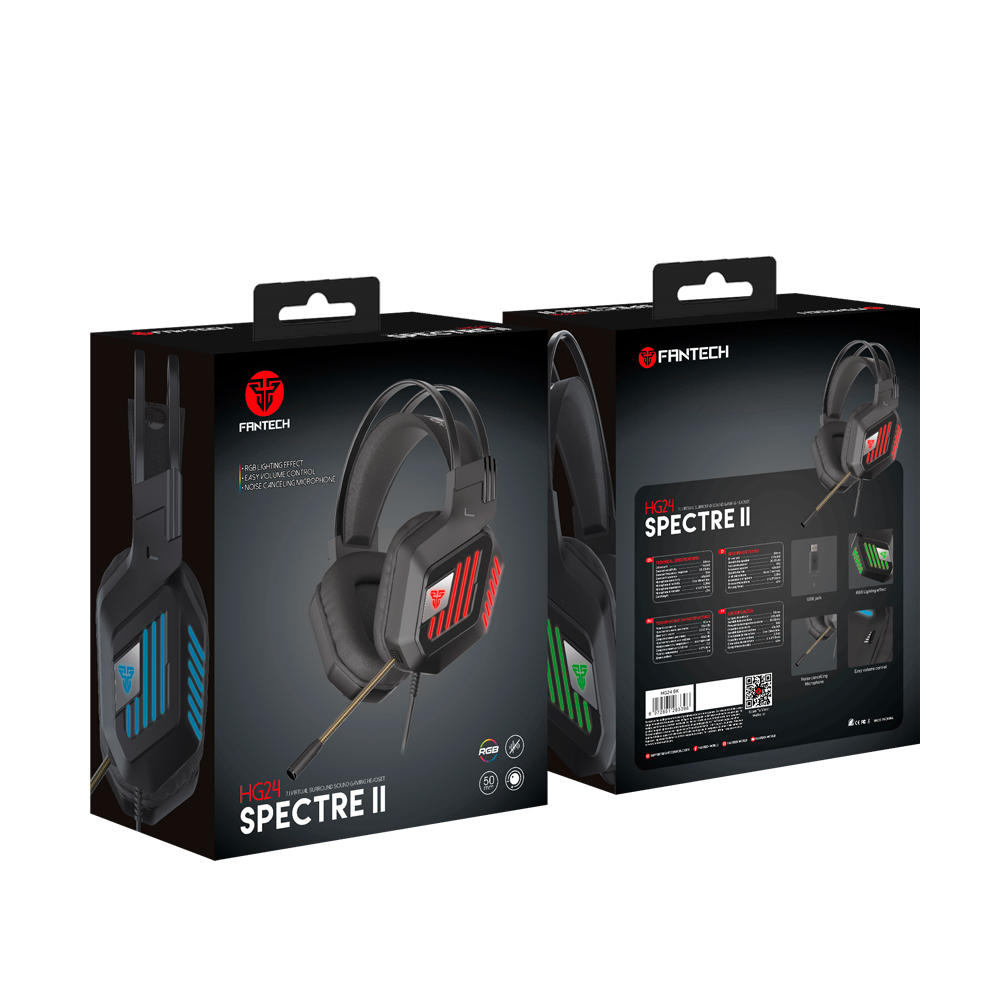HG24 SPECTRE II Black Audífonos USB 7.1 Virtual 8